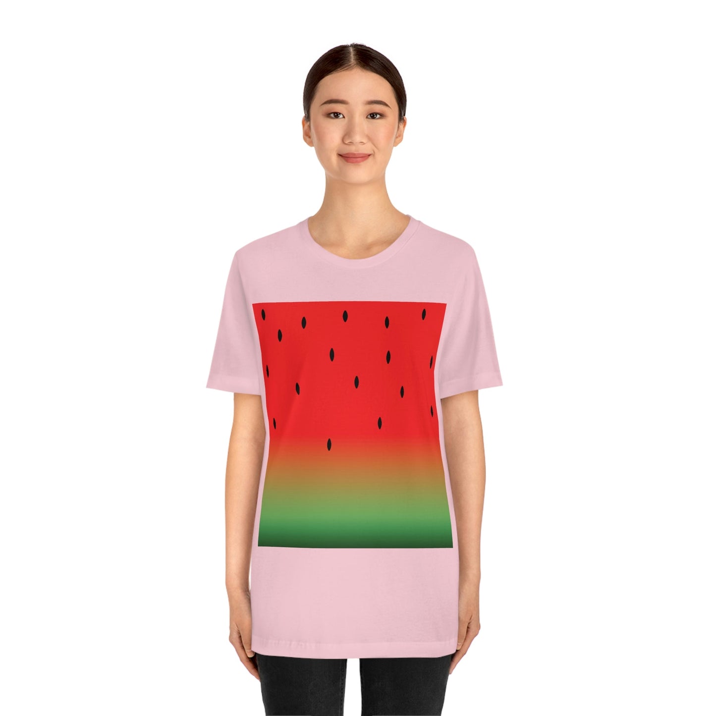 Watermelon Seeds Background Fruit Pattern Unisex Jersey Short Sleeve T-Shirt Ichaku [Perfect Gifts Selection]