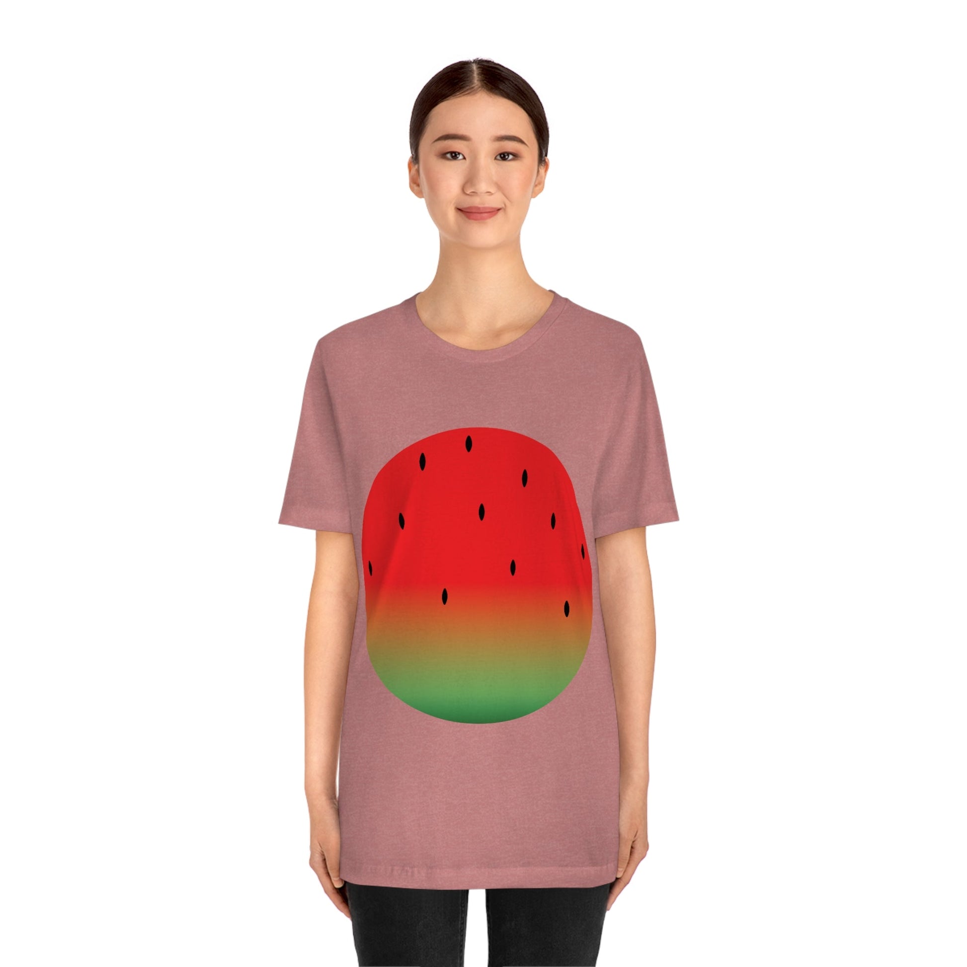 Watermelon Seeds Background Fruit Pattern Unisex Jersey Short Sleeve T-Shirt Ichaku [Perfect Gifts Selection]