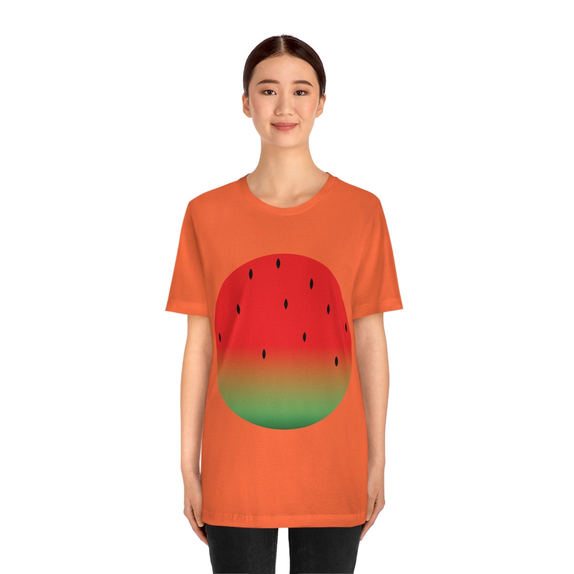 Watermelon Seeds Background Fruit Pattern Unisex Jersey Short Sleeve T-Shirt Ichaku [Perfect Gifts Selection]