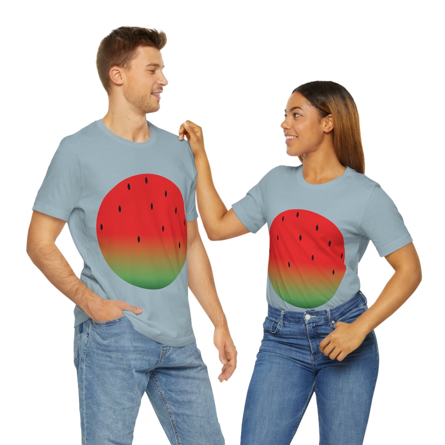 Watermelon Seeds Background Fruit Pattern Unisex Jersey Short Sleeve T-Shirt Ichaku [Perfect Gifts Selection]