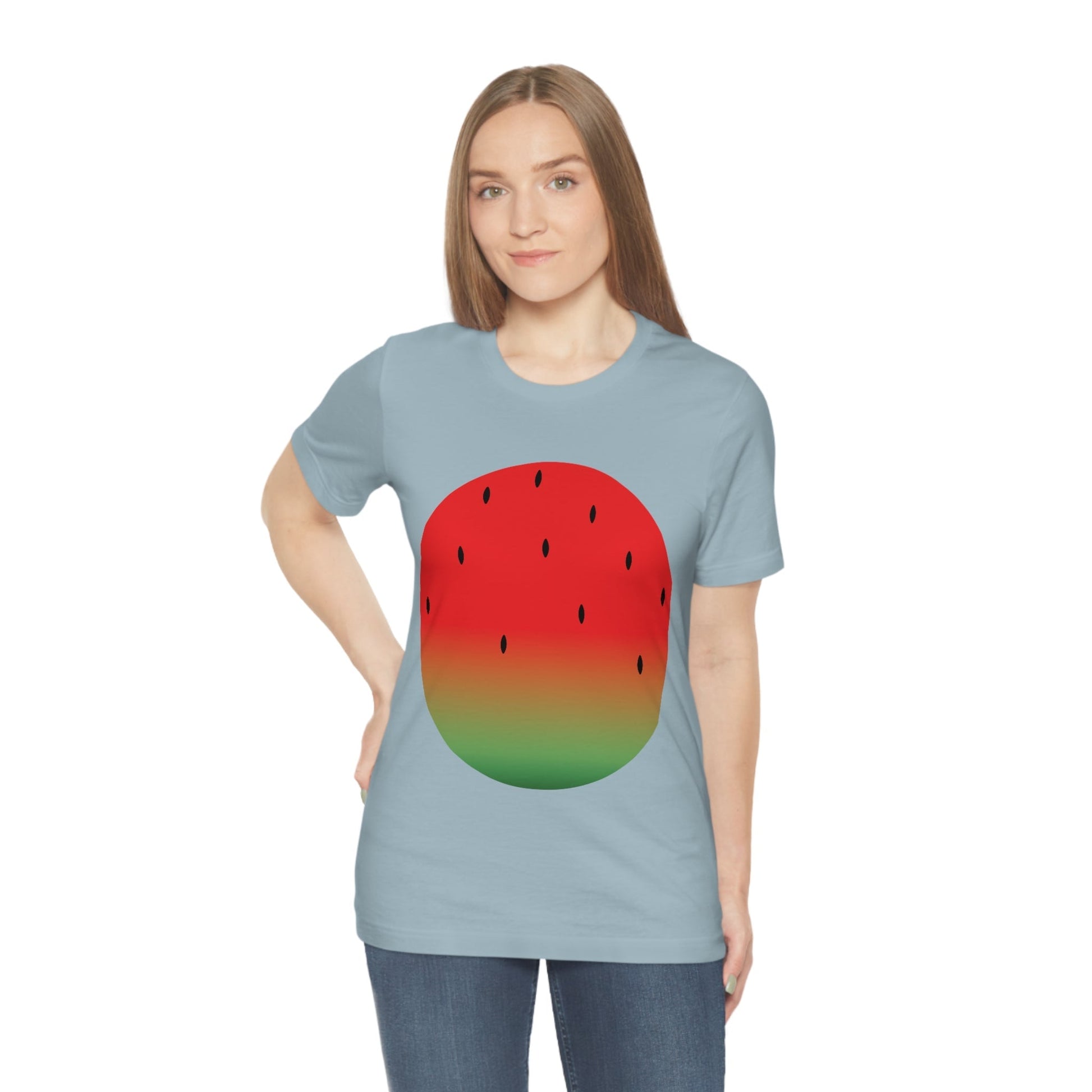 Watermelon Seeds Background Fruit Pattern Unisex Jersey Short Sleeve T-Shirt Ichaku [Perfect Gifts Selection]