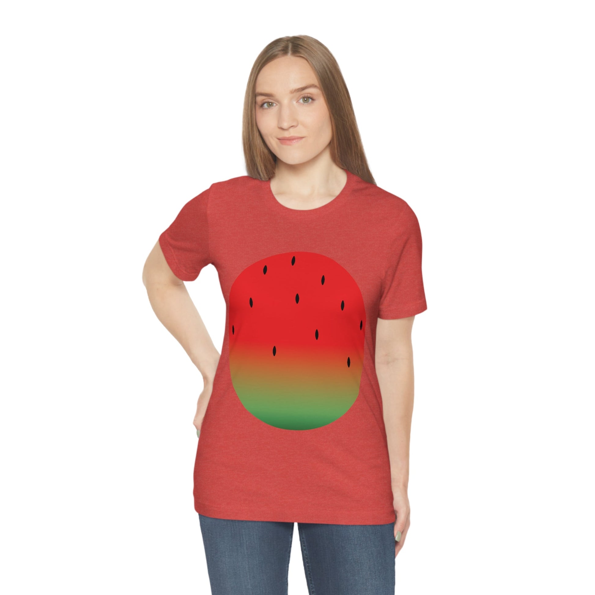 Watermelon Seeds Background Fruit Pattern Unisex Jersey Short Sleeve T-Shirt Ichaku [Perfect Gifts Selection]