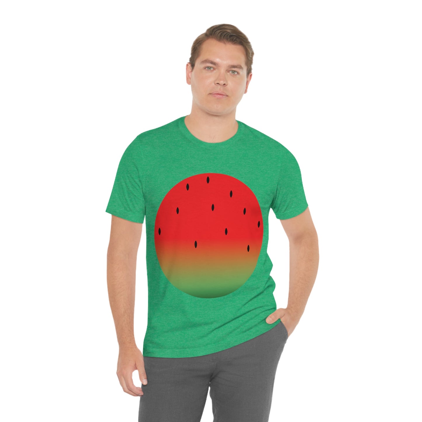 Watermelon Seeds Background Fruit Pattern Unisex Jersey Short Sleeve T-Shirt Ichaku [Perfect Gifts Selection]