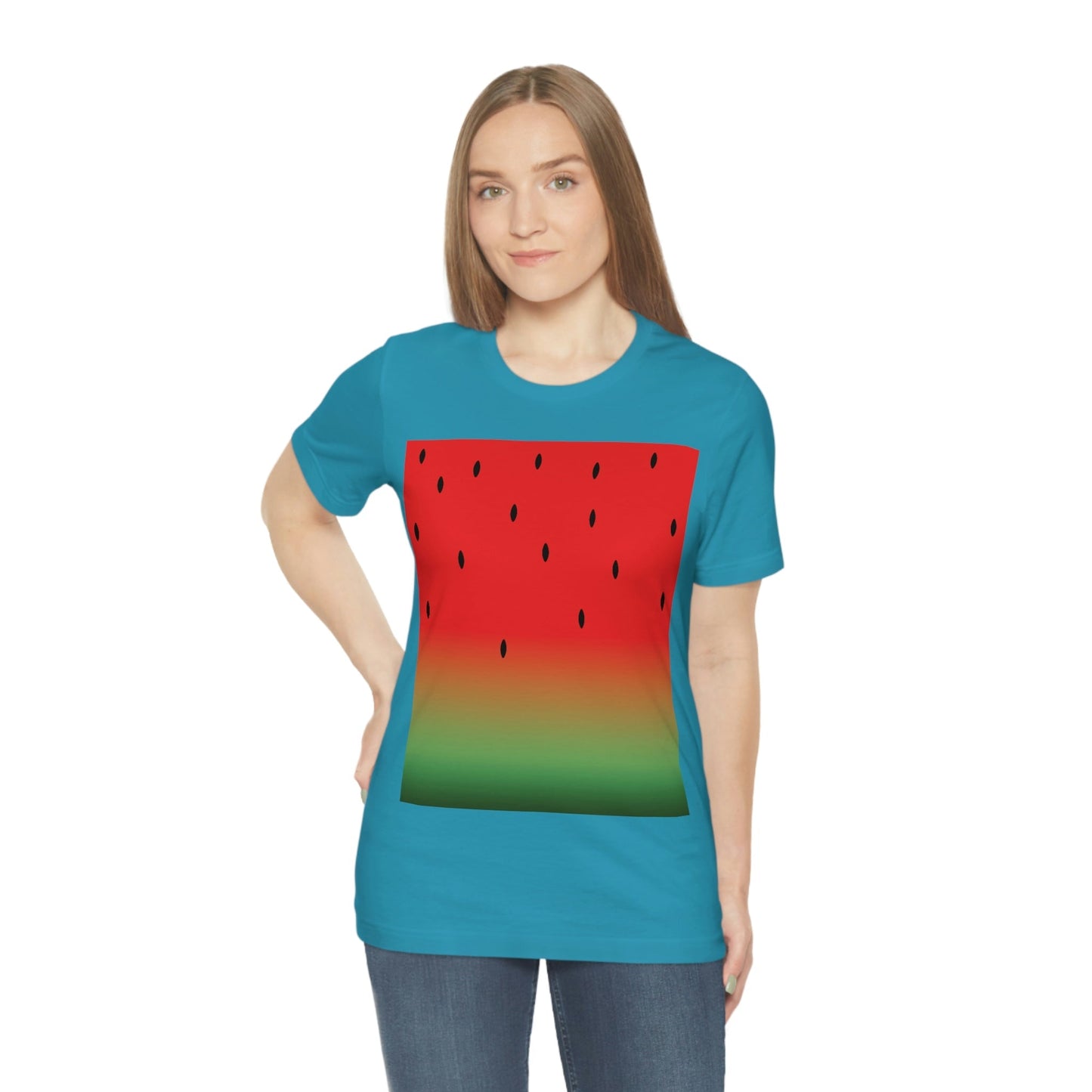 Watermelon Seeds Background Fruit Pattern Unisex Jersey Short Sleeve T-Shirt Ichaku [Perfect Gifts Selection]