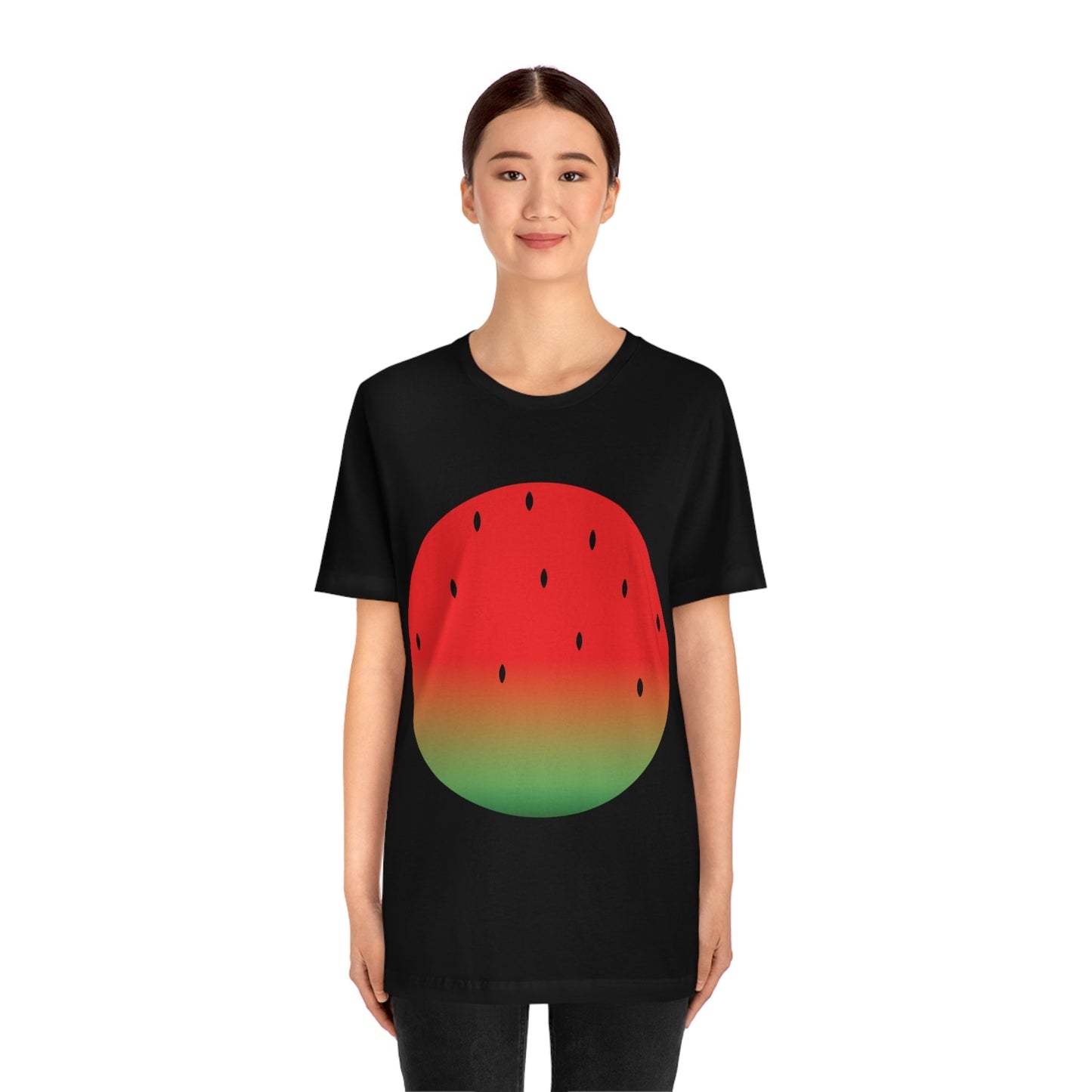 Watermelon Seeds Background Fruit Pattern Unisex Jersey Short Sleeve T-Shirt Ichaku [Perfect Gifts Selection]