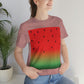 Watermelon Seeds Background Fruit Pattern Unisex Jersey Short Sleeve T-Shirt Ichaku [Perfect Gifts Selection]