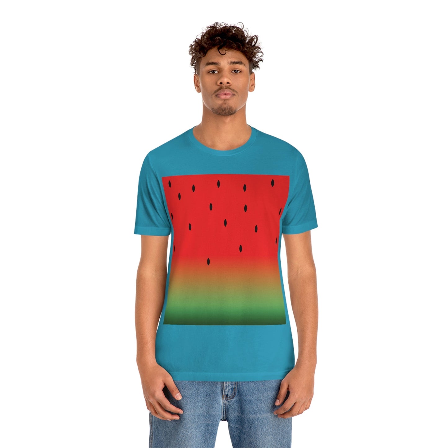 Watermelon Seeds Background Fruit Pattern Unisex Jersey Short Sleeve T-Shirt Ichaku [Perfect Gifts Selection]