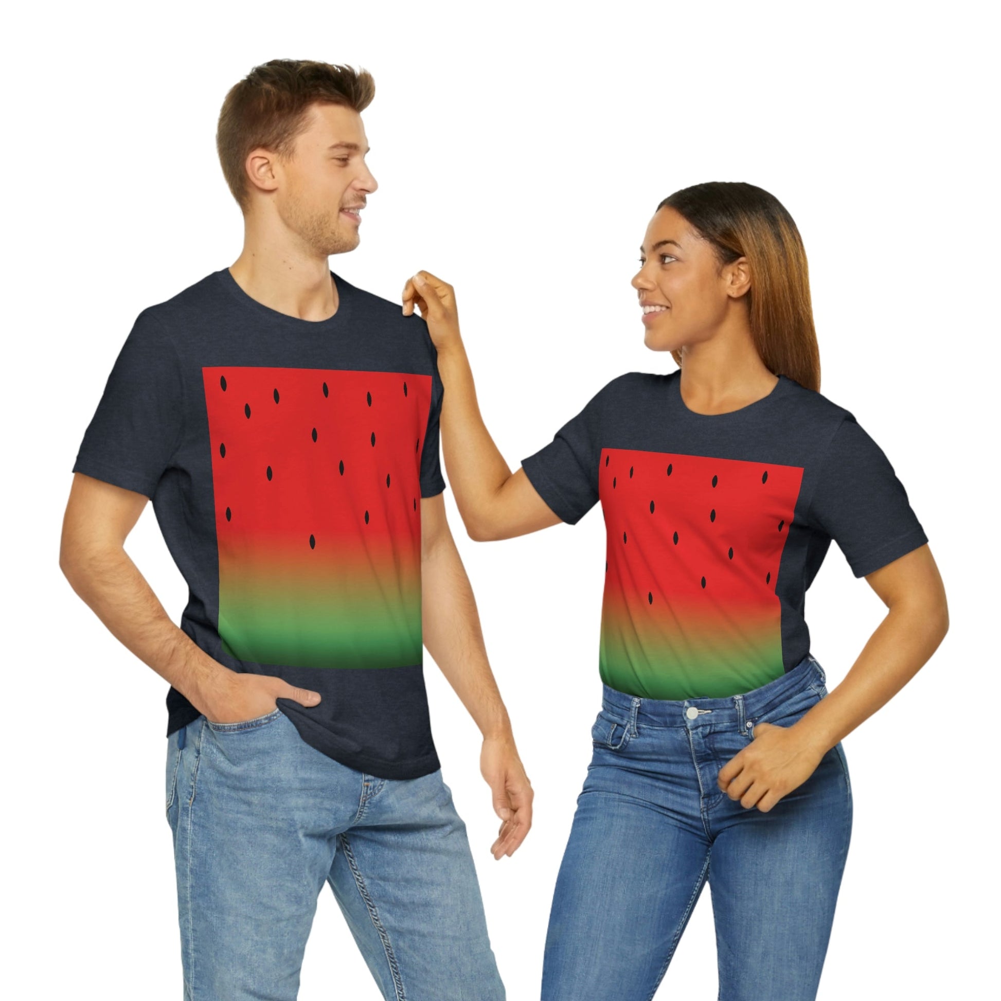 Watermelon Seeds Background Fruit Pattern Unisex Jersey Short Sleeve T-Shirt Ichaku [Perfect Gifts Selection]