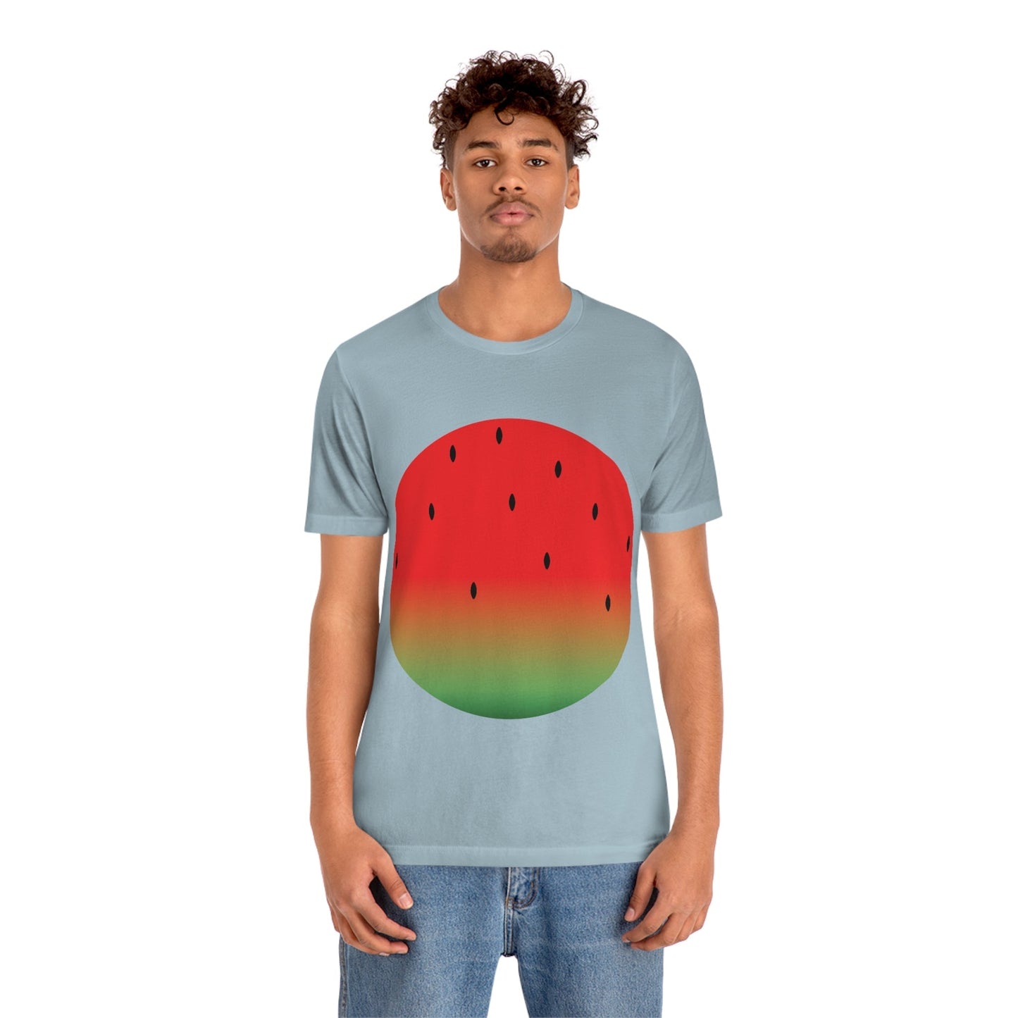 Watermelon Seeds Background Fruit Pattern Unisex Jersey Short Sleeve T-Shirt Ichaku [Perfect Gifts Selection]