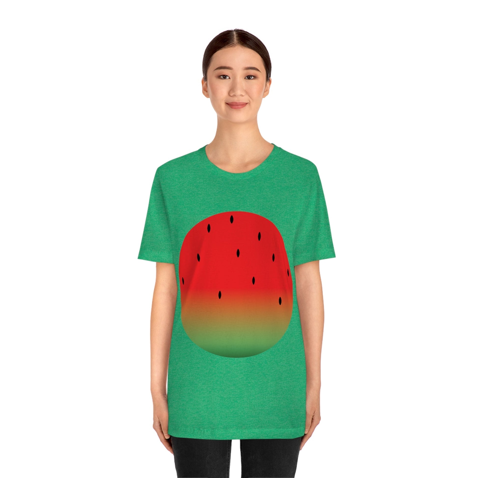 Watermelon Seeds Background Fruit Pattern Unisex Jersey Short Sleeve T-Shirt Ichaku [Perfect Gifts Selection]