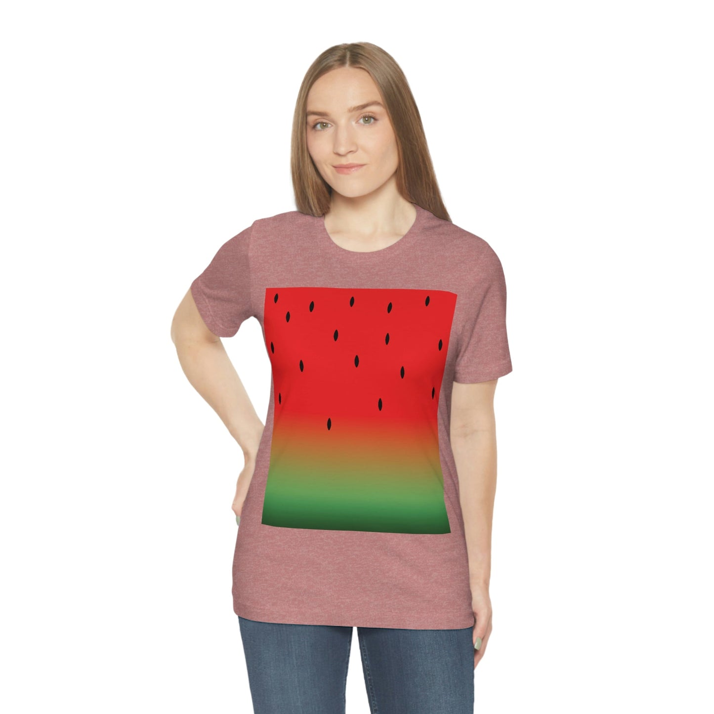 Watermelon Seeds Background Fruit Pattern Unisex Jersey Short Sleeve T-Shirt Ichaku [Perfect Gifts Selection]