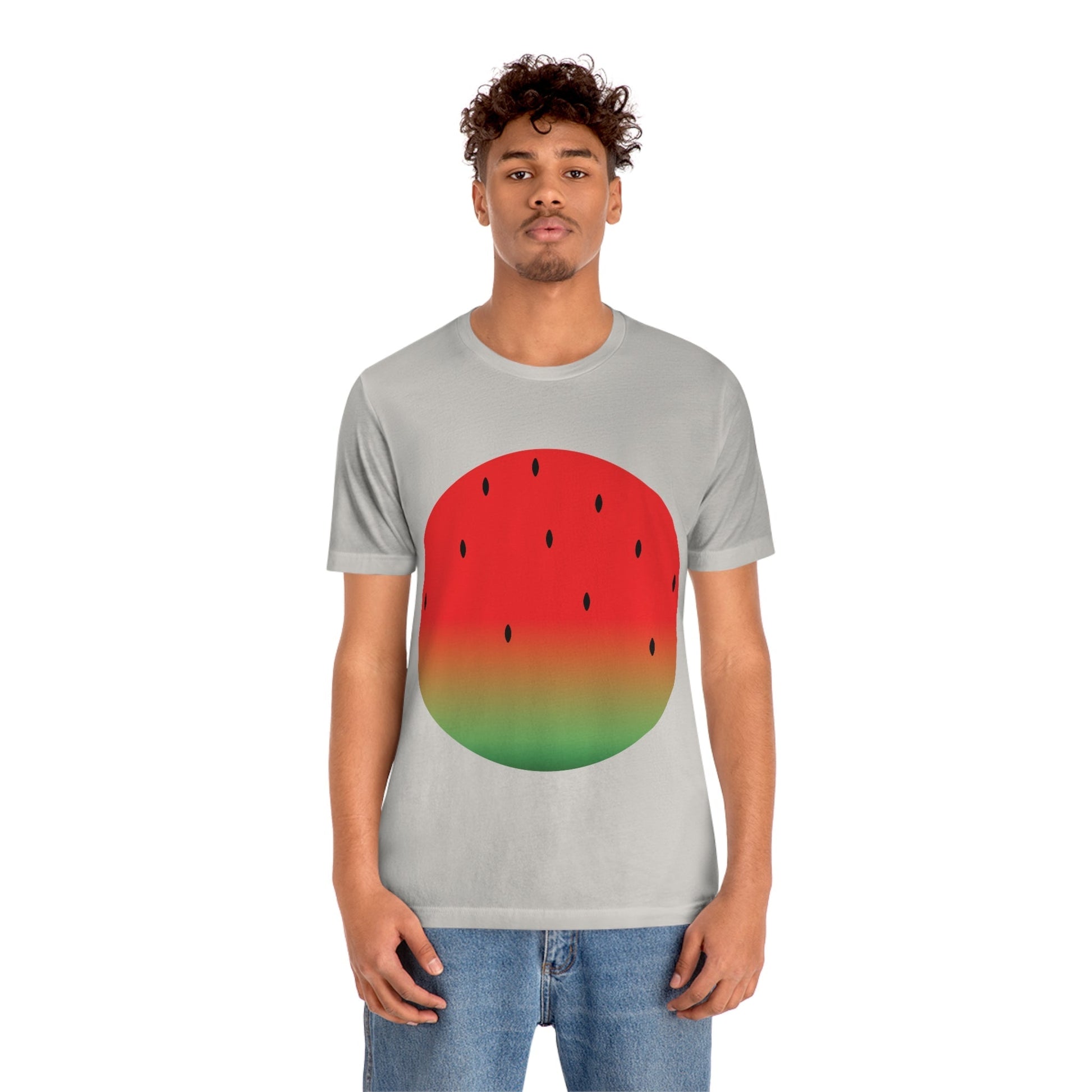 Watermelon Seeds Background Fruit Pattern Unisex Jersey Short Sleeve T-Shirt Ichaku [Perfect Gifts Selection]