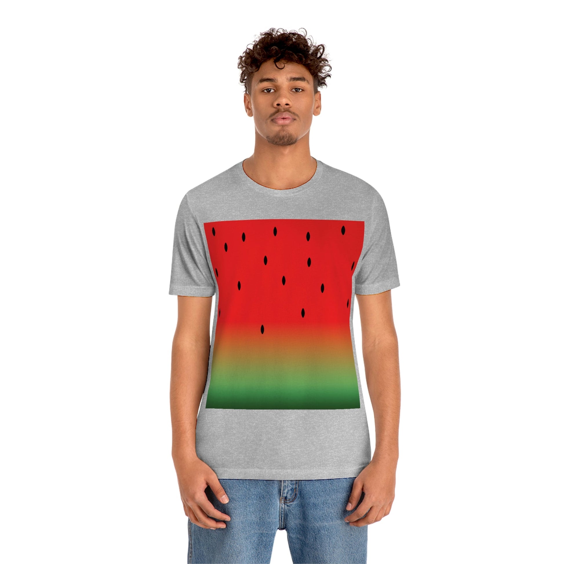 Watermelon Seeds Background Fruit Pattern Unisex Jersey Short Sleeve T-Shirt Ichaku [Perfect Gifts Selection]