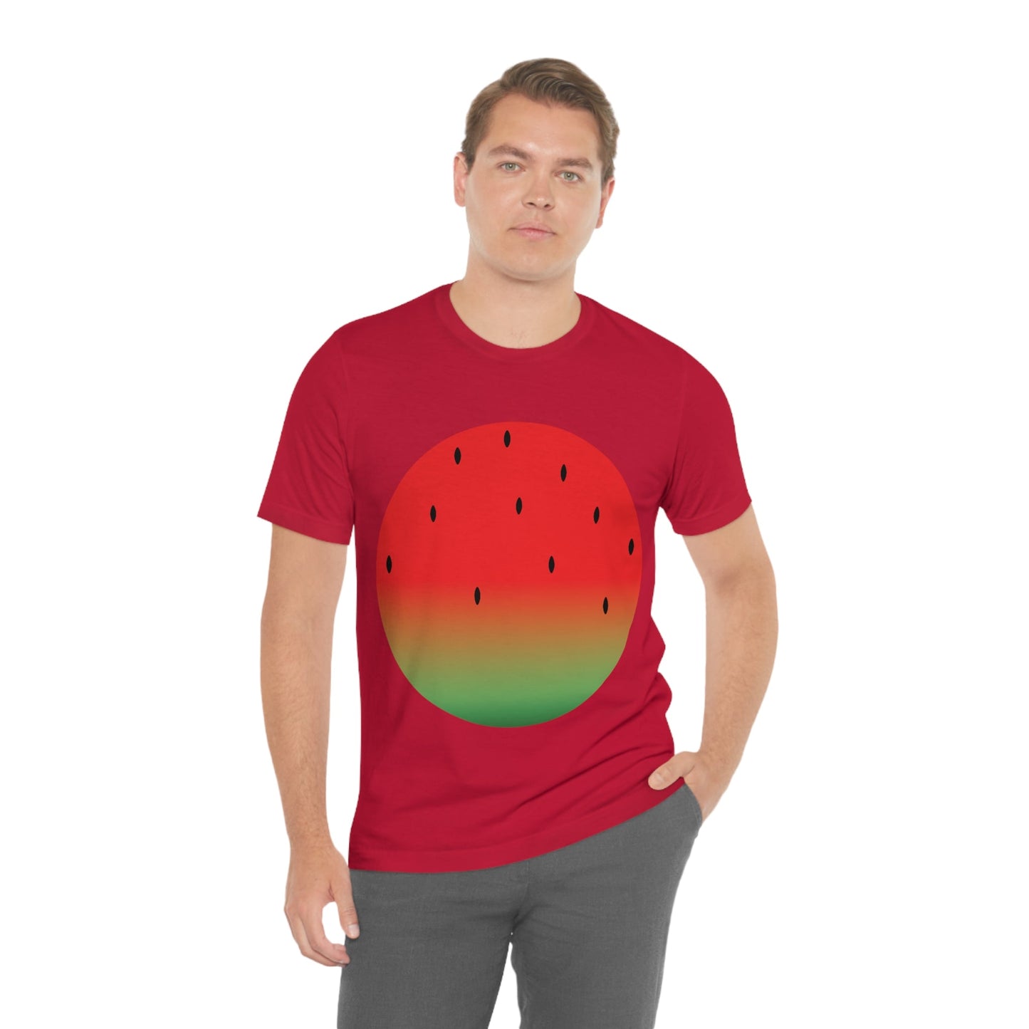 Watermelon Seeds Background Fruit Pattern Unisex Jersey Short Sleeve T-Shirt Ichaku [Perfect Gifts Selection]