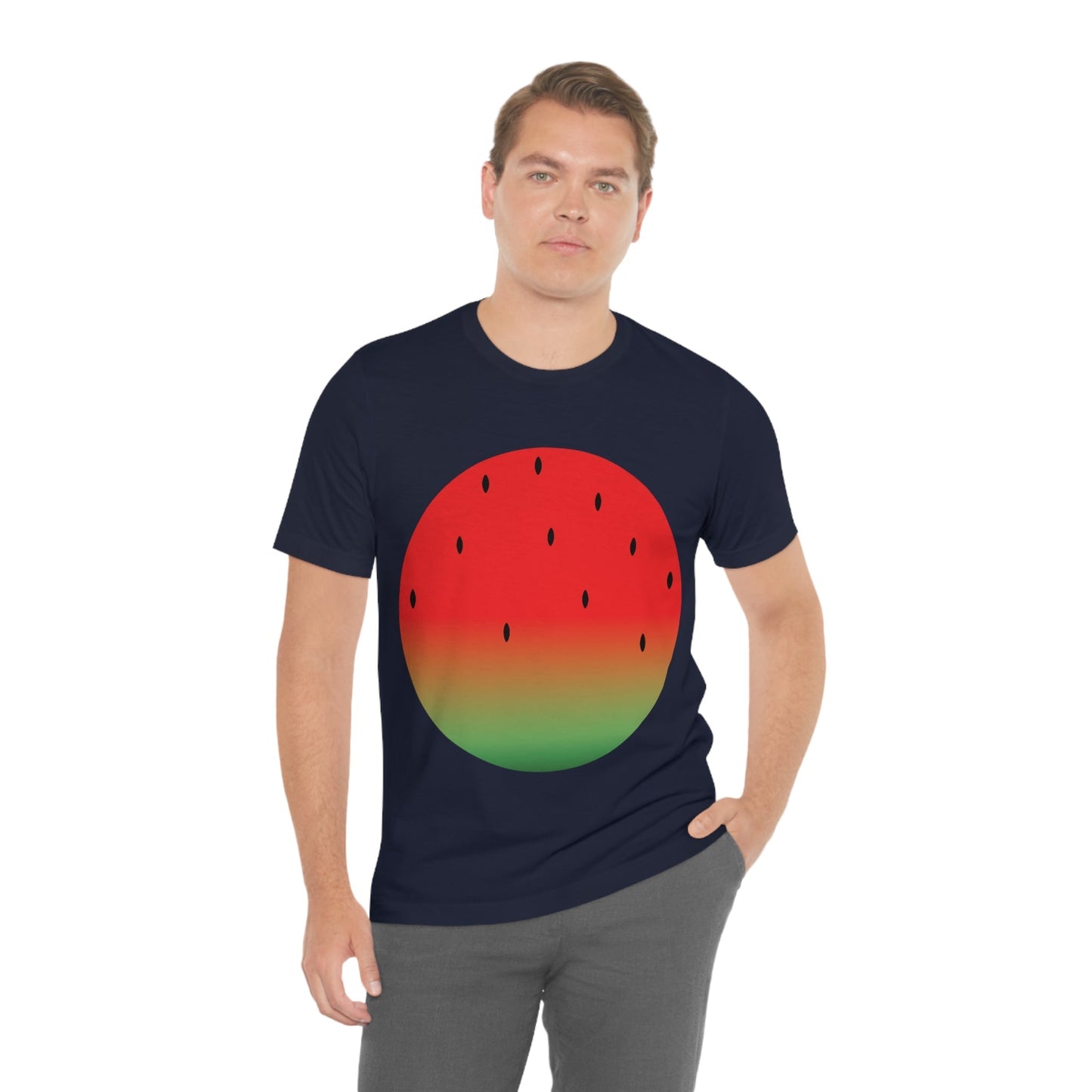 Watermelon Seeds Background Fruit Pattern Unisex Jersey Short Sleeve T-Shirt Ichaku [Perfect Gifts Selection]