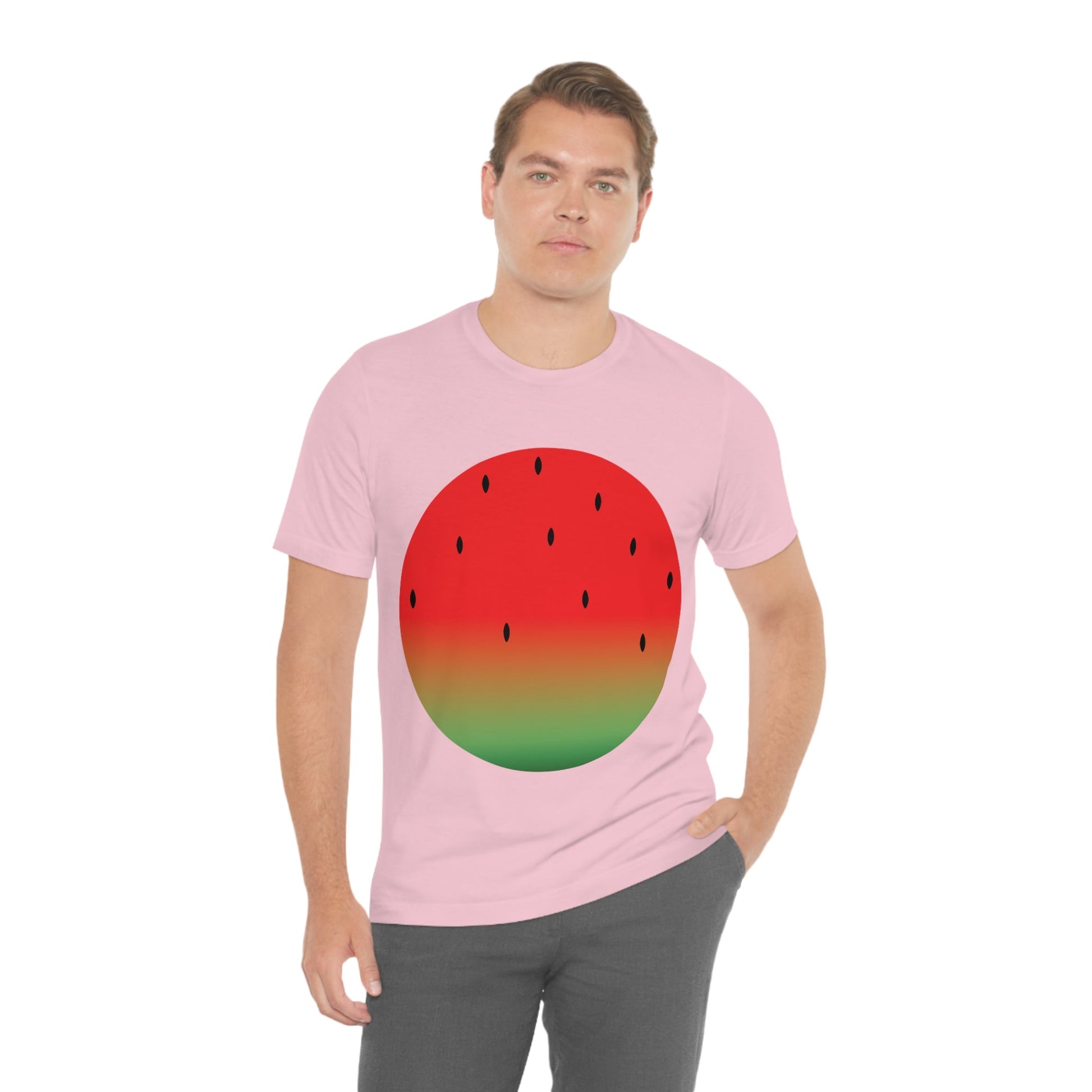 Watermelon Seeds Background Fruit Pattern Unisex Jersey Short Sleeve T-Shirt Ichaku [Perfect Gifts Selection]