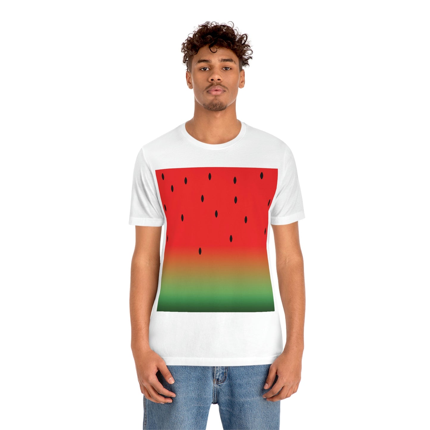 Watermelon Seeds Background Fruit Pattern Unisex Jersey Short Sleeve T-Shirt Ichaku [Perfect Gifts Selection]