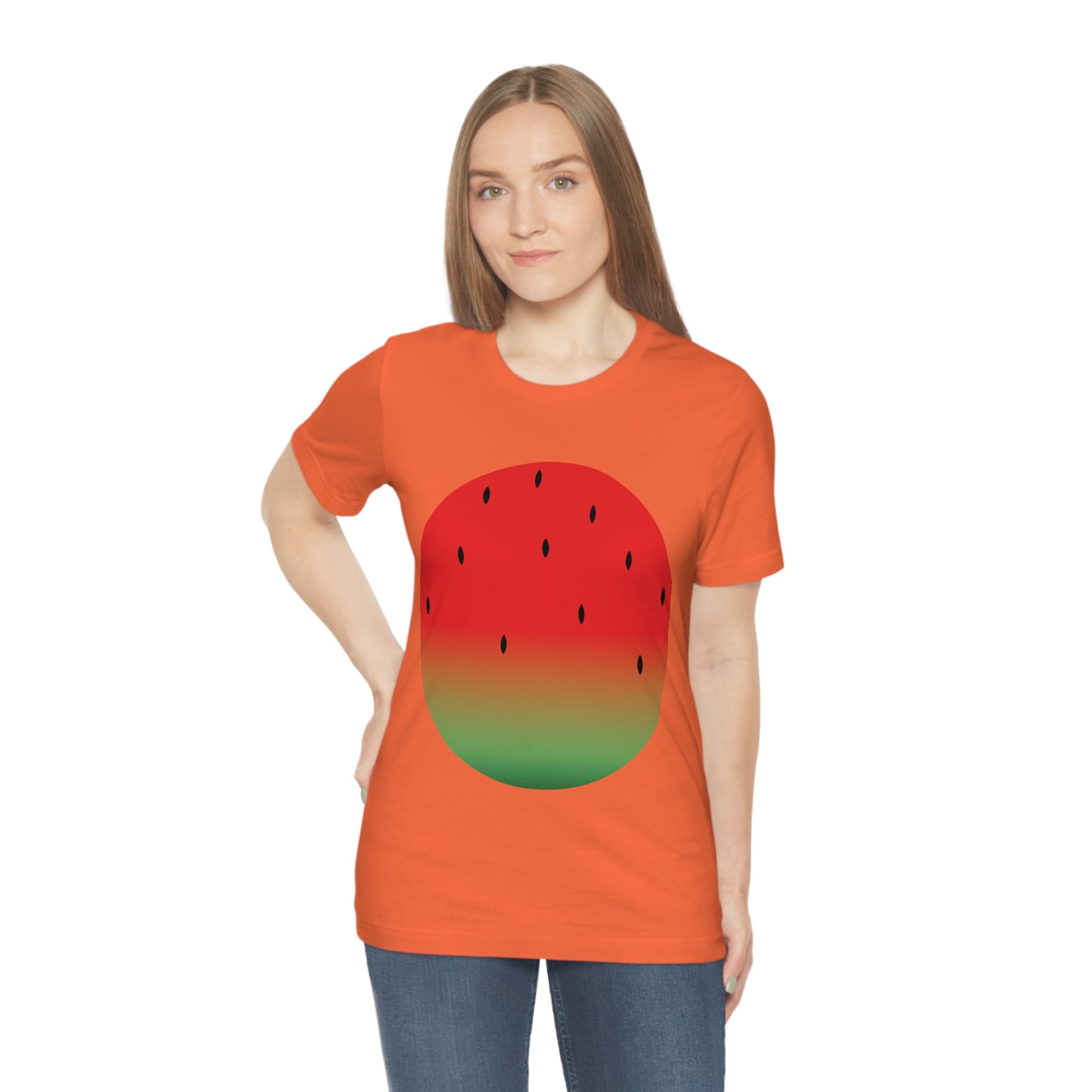 Watermelon Seeds Background Fruit Pattern Unisex Jersey Short Sleeve T-Shirt Ichaku [Perfect Gifts Selection]