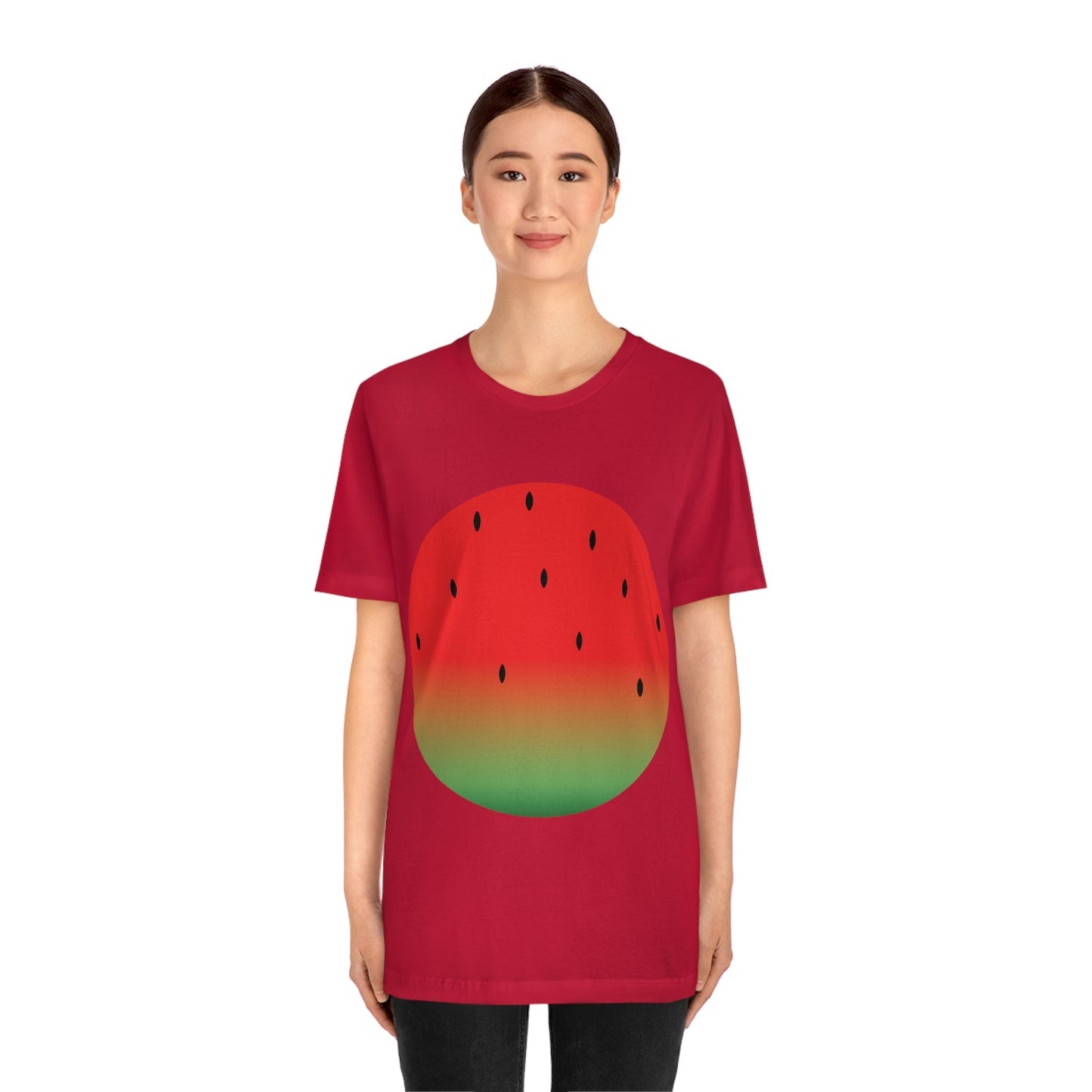 Watermelon Seeds Background Fruit Pattern Unisex Jersey Short Sleeve T-Shirt Ichaku [Perfect Gifts Selection]