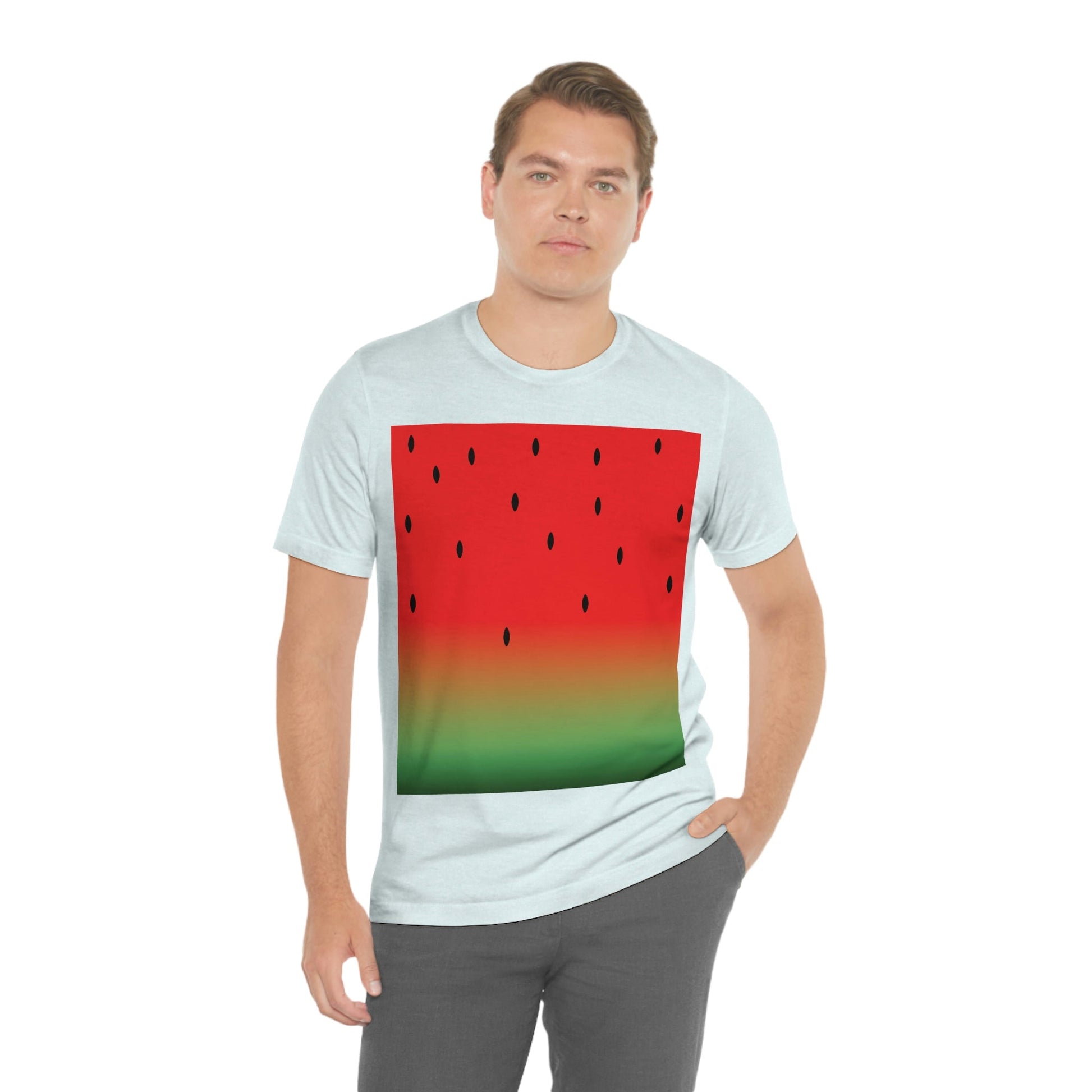 Watermelon Seeds Background Fruit Pattern Unisex Jersey Short Sleeve T-Shirt Ichaku [Perfect Gifts Selection]