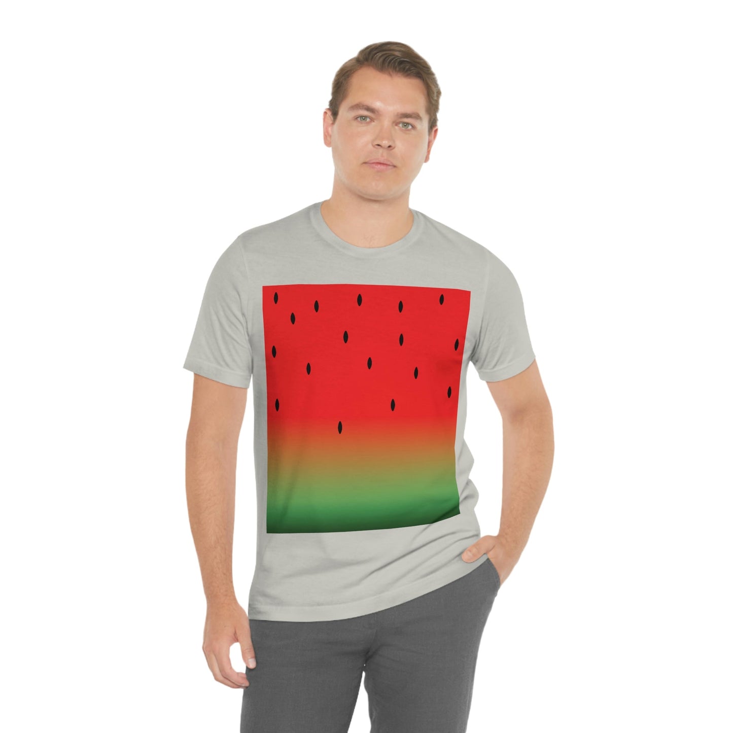 Watermelon Seeds Background Fruit Pattern Unisex Jersey Short Sleeve T-Shirt Ichaku [Perfect Gifts Selection]