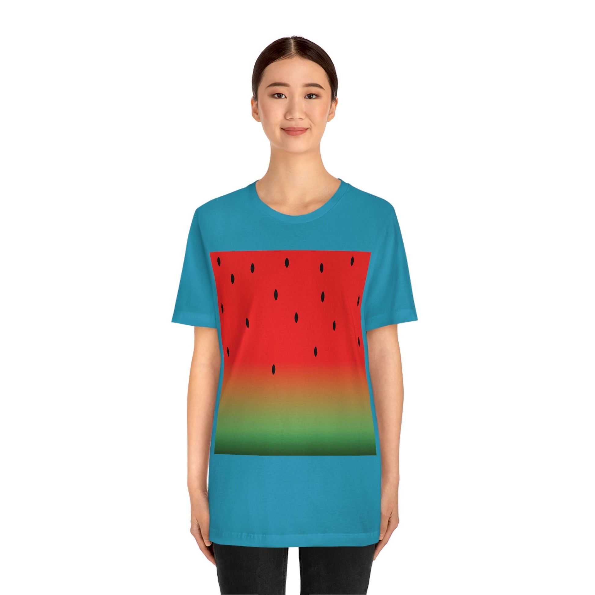 Watermelon Seeds Background Fruit Pattern Unisex Jersey Short Sleeve T-Shirt Ichaku [Perfect Gifts Selection]