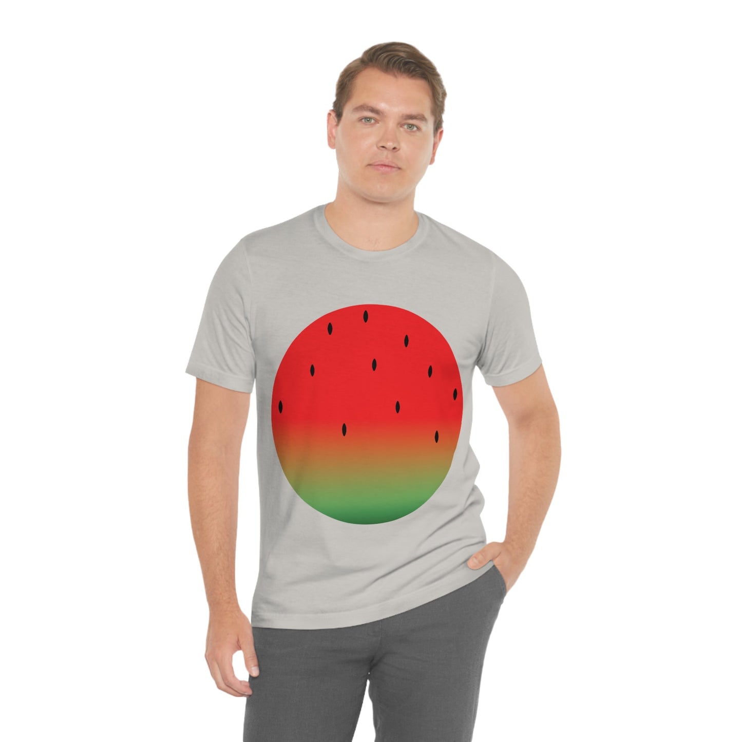 Watermelon Seeds Background Fruit Pattern Unisex Jersey Short Sleeve T-Shirt Ichaku [Perfect Gifts Selection]