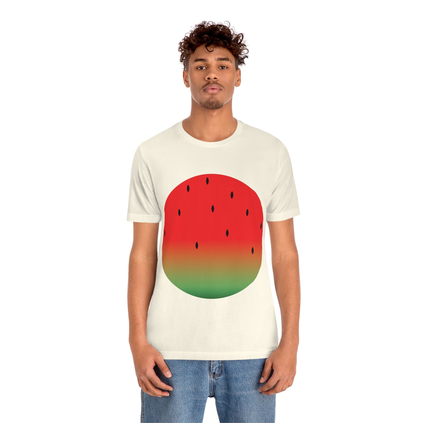 Watermelon Seeds Background Fruit Pattern Unisex Jersey Short Sleeve T-Shirt Ichaku [Perfect Gifts Selection]