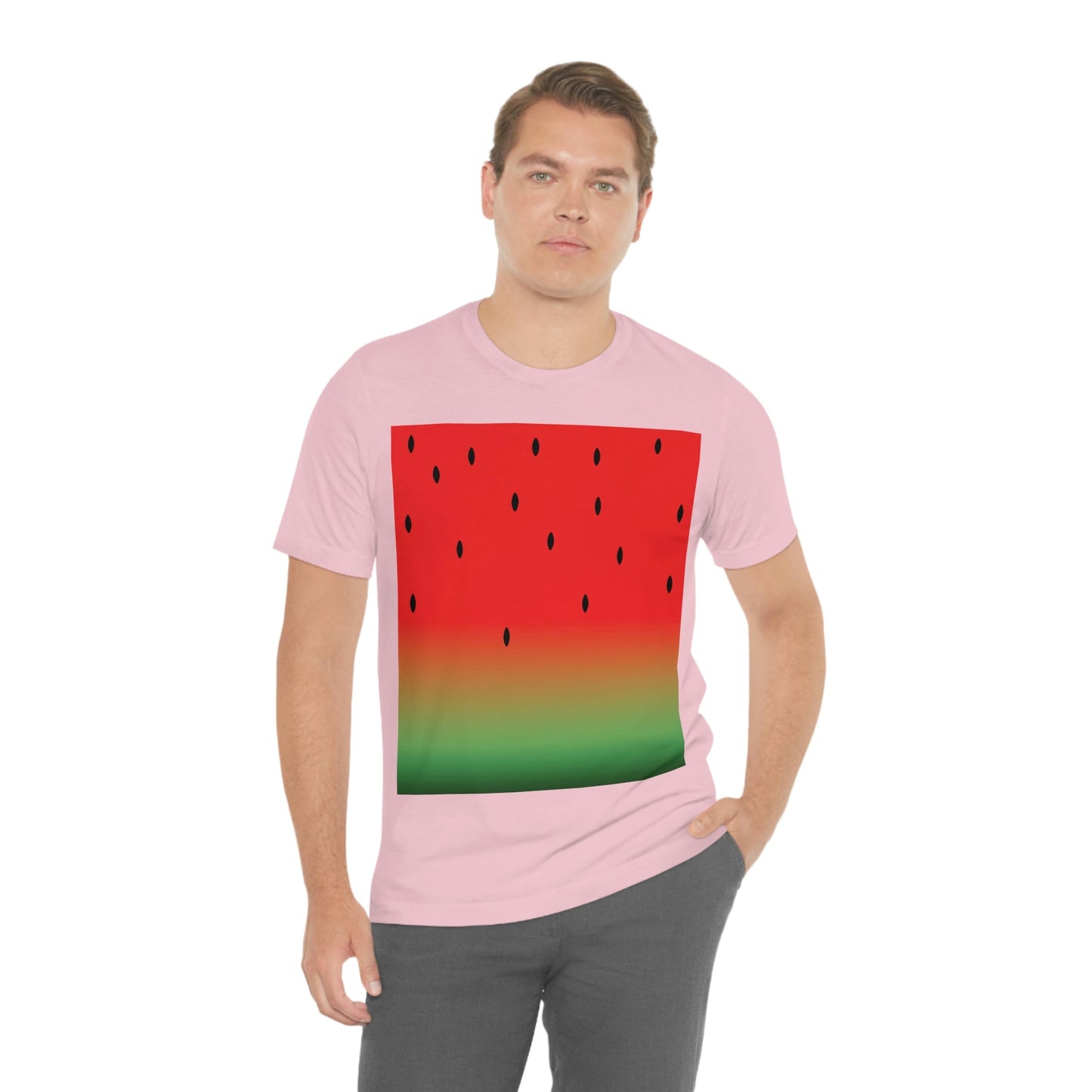 Watermelon Seeds Background Fruit Pattern Unisex Jersey Short Sleeve T-Shirt Ichaku [Perfect Gifts Selection]