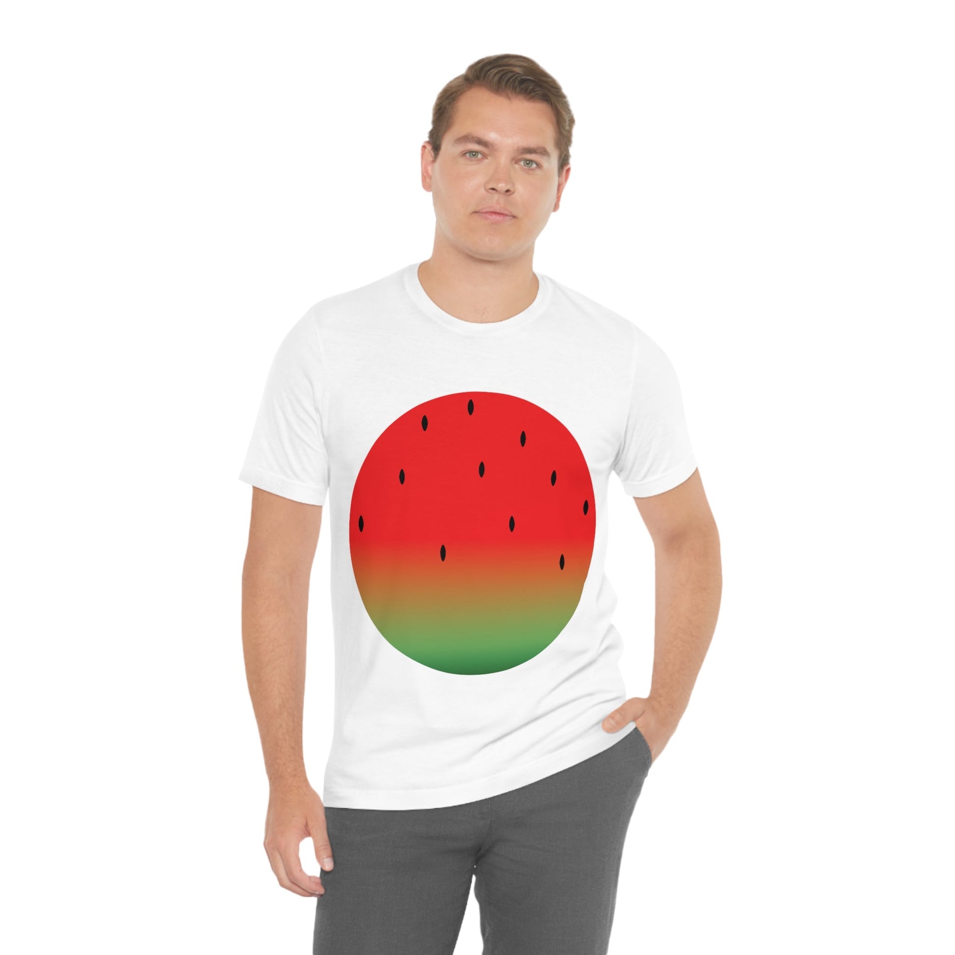 Watermelon Seeds Background Fruit Pattern Unisex Jersey Short Sleeve T-Shirt Ichaku [Perfect Gifts Selection]