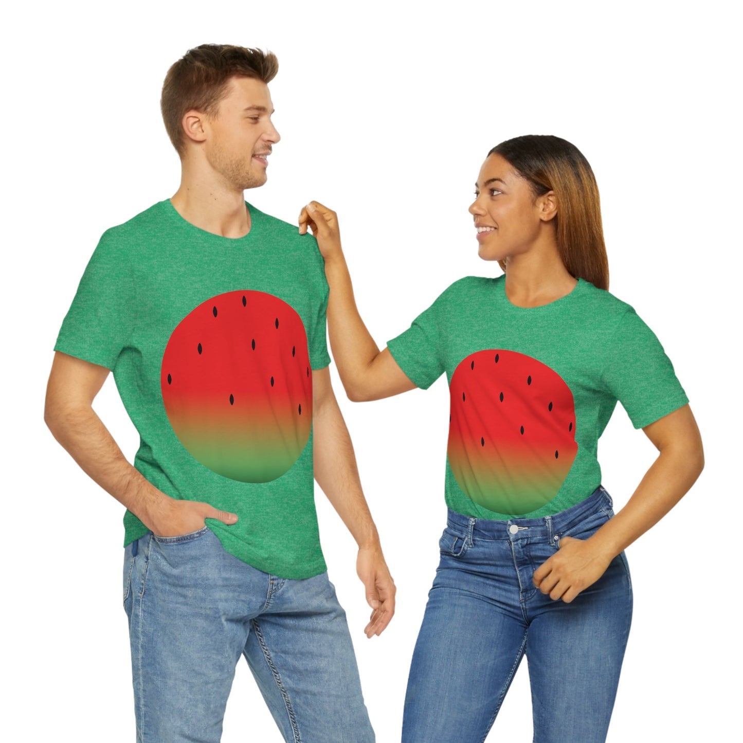 Watermelon Seeds Background Fruit Pattern Unisex Jersey Short Sleeve T-Shirt Ichaku [Perfect Gifts Selection]