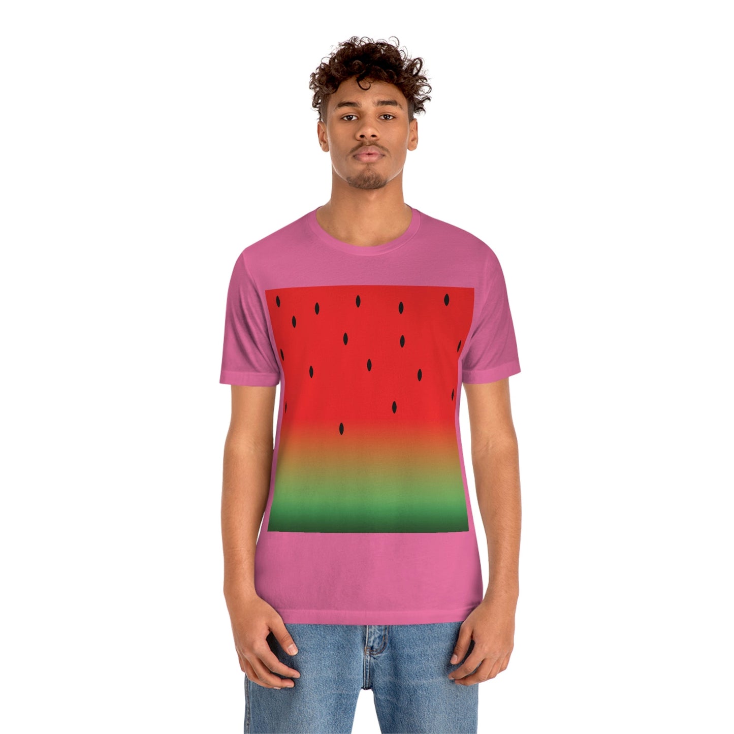 Watermelon Seeds Background Fruit Pattern Unisex Jersey Short Sleeve T-Shirt Ichaku [Perfect Gifts Selection]