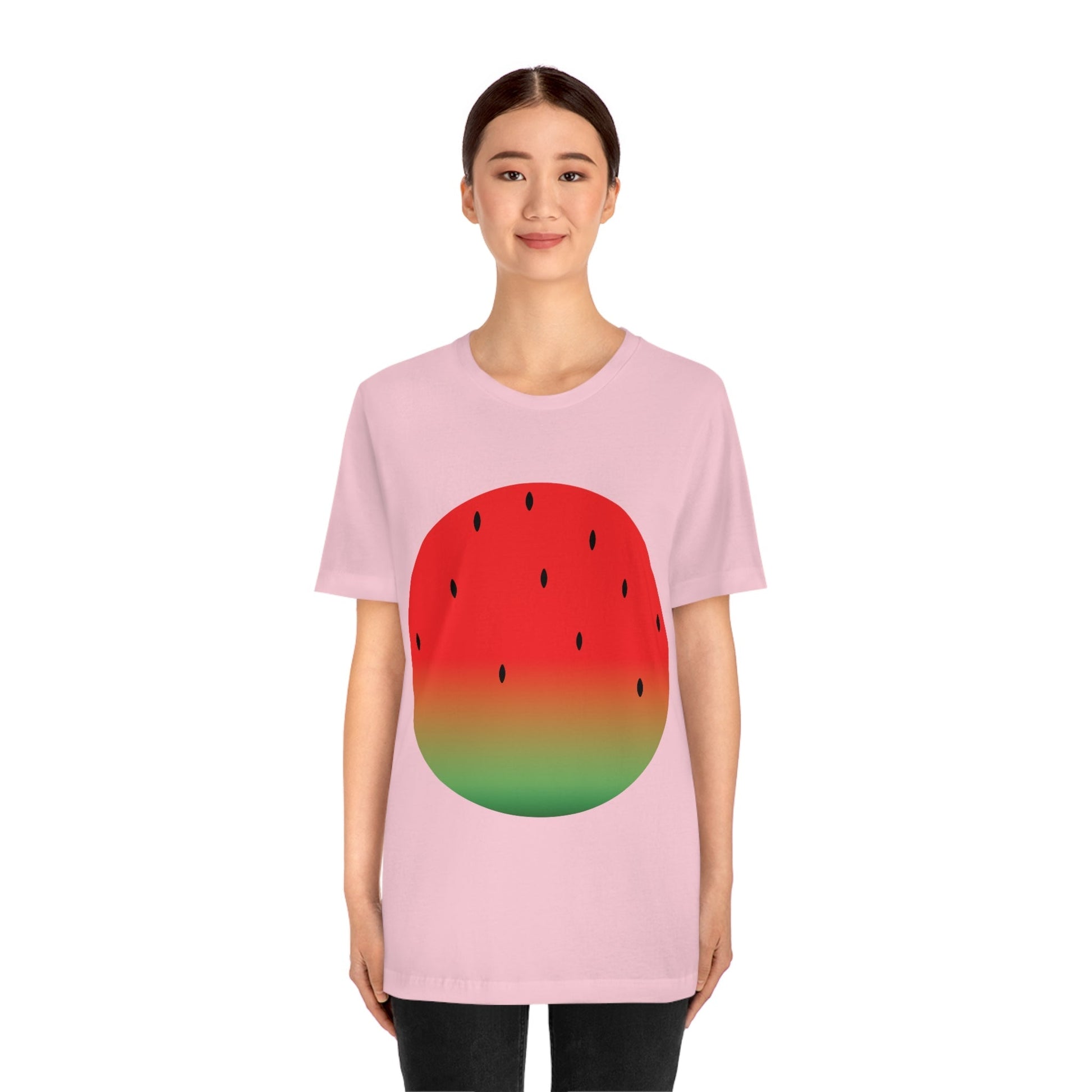 Watermelon Seeds Background Fruit Pattern Unisex Jersey Short Sleeve T-Shirt Ichaku [Perfect Gifts Selection]