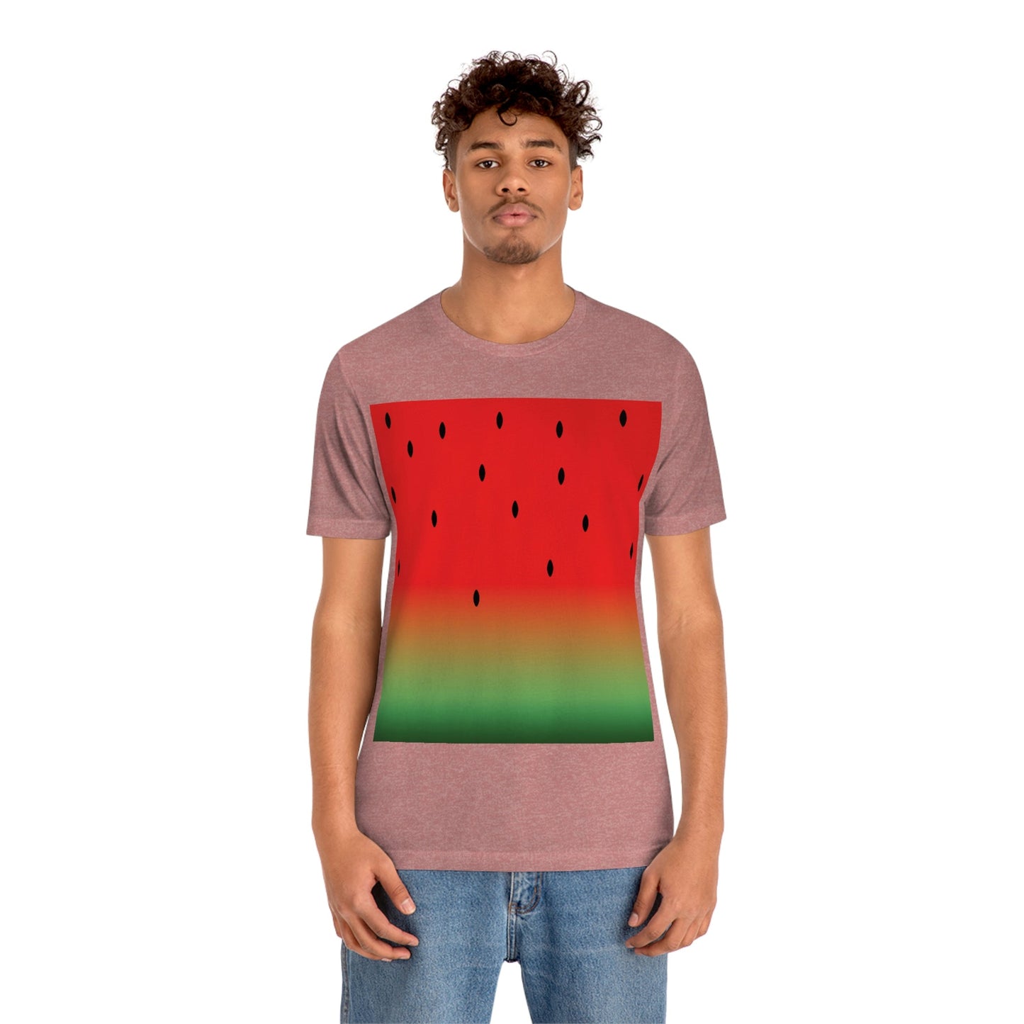 Watermelon Seeds Background Fruit Pattern Unisex Jersey Short Sleeve T-Shirt Ichaku [Perfect Gifts Selection]