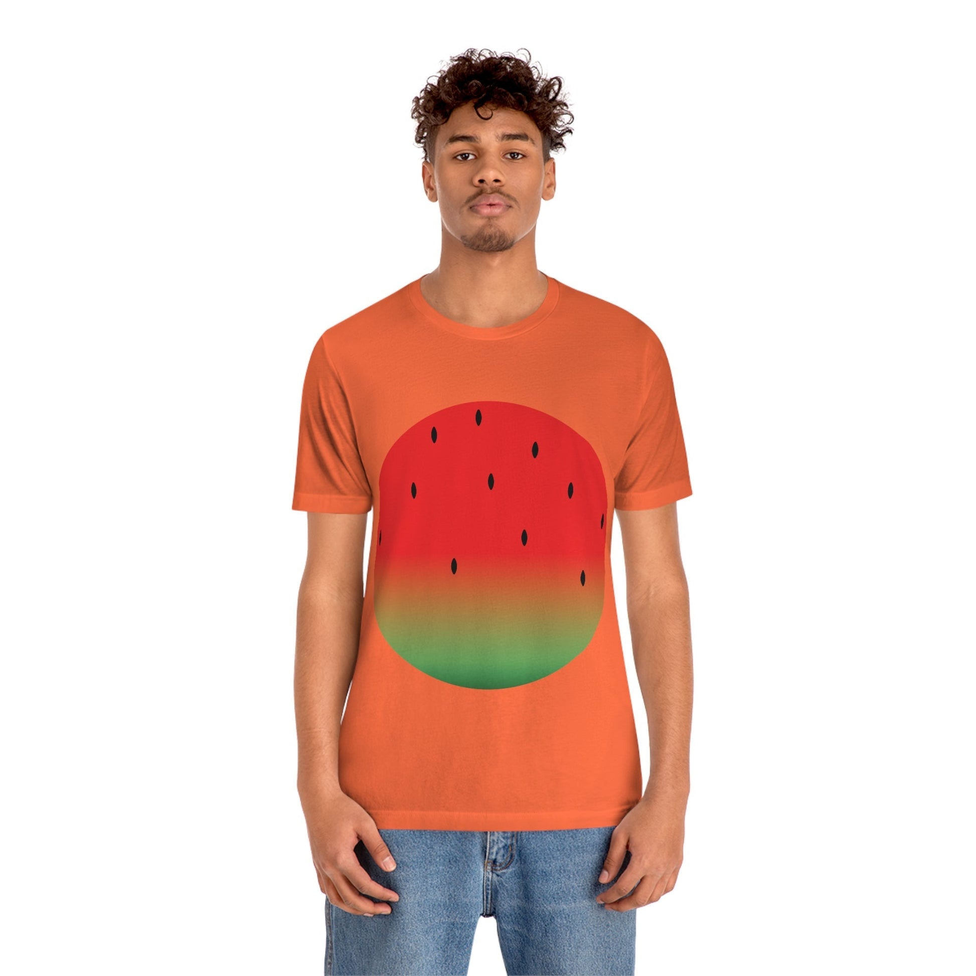 Watermelon Seeds Background Fruit Pattern Unisex Jersey Short Sleeve T-Shirt Ichaku [Perfect Gifts Selection]