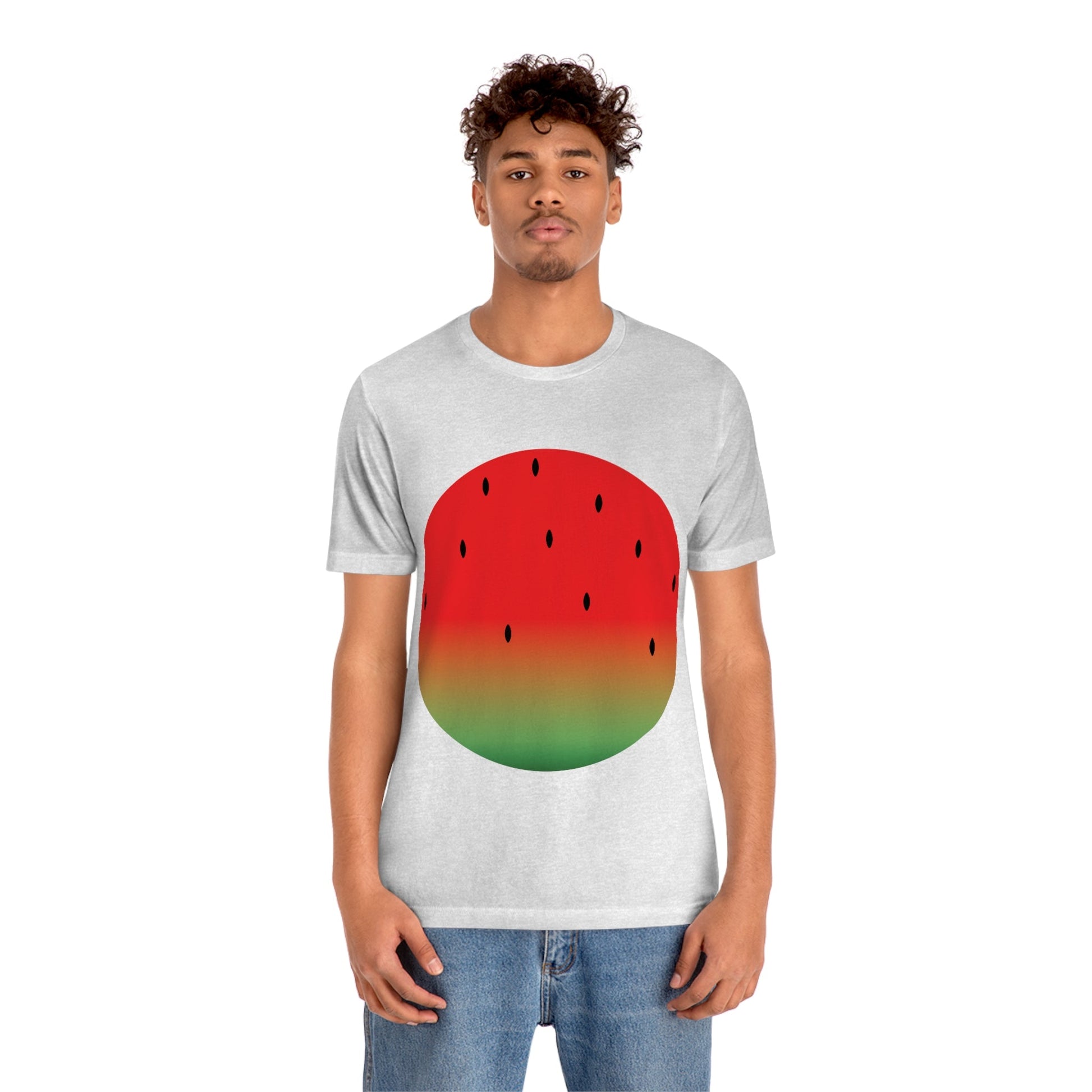 Watermelon Seeds Background Fruit Pattern Unisex Jersey Short Sleeve T-Shirt Ichaku [Perfect Gifts Selection]