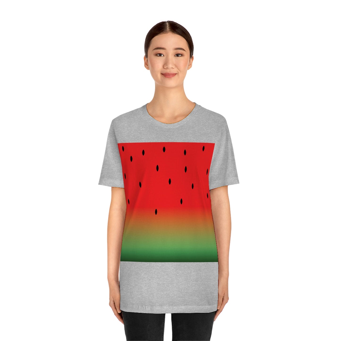 Watermelon Seeds Background Fruit Pattern Unisex Jersey Short Sleeve T-Shirt Ichaku [Perfect Gifts Selection]