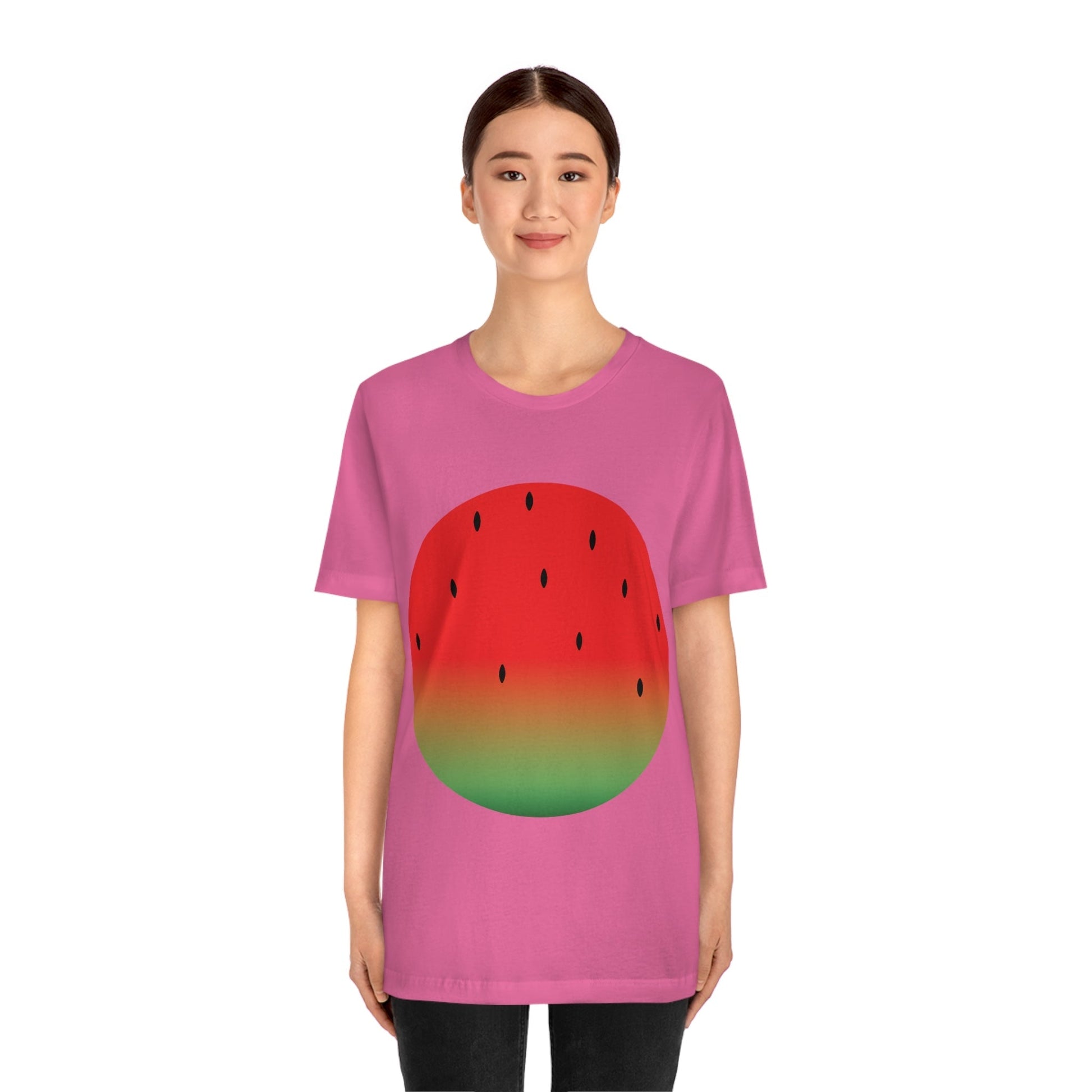 Watermelon Seeds Background Fruit Pattern Unisex Jersey Short Sleeve T-Shirt Ichaku [Perfect Gifts Selection]