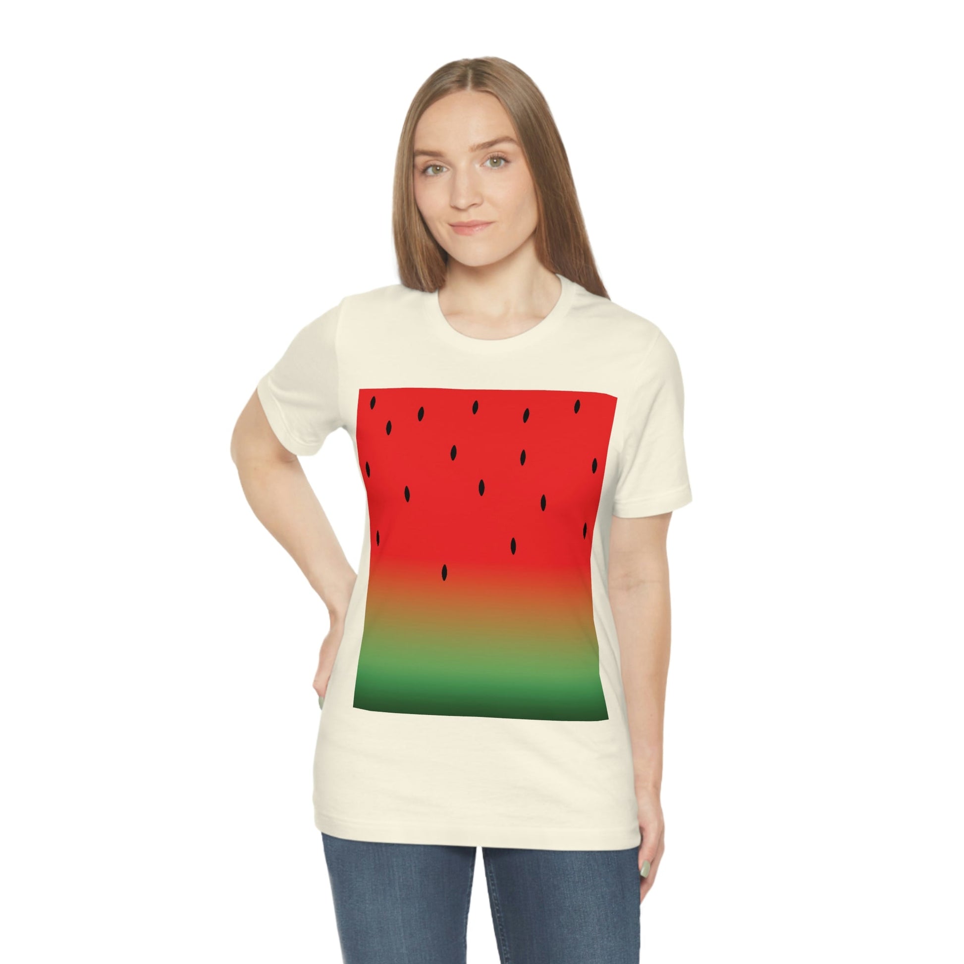 Watermelon Seeds Background Fruit Pattern Unisex Jersey Short Sleeve T-Shirt Ichaku [Perfect Gifts Selection]