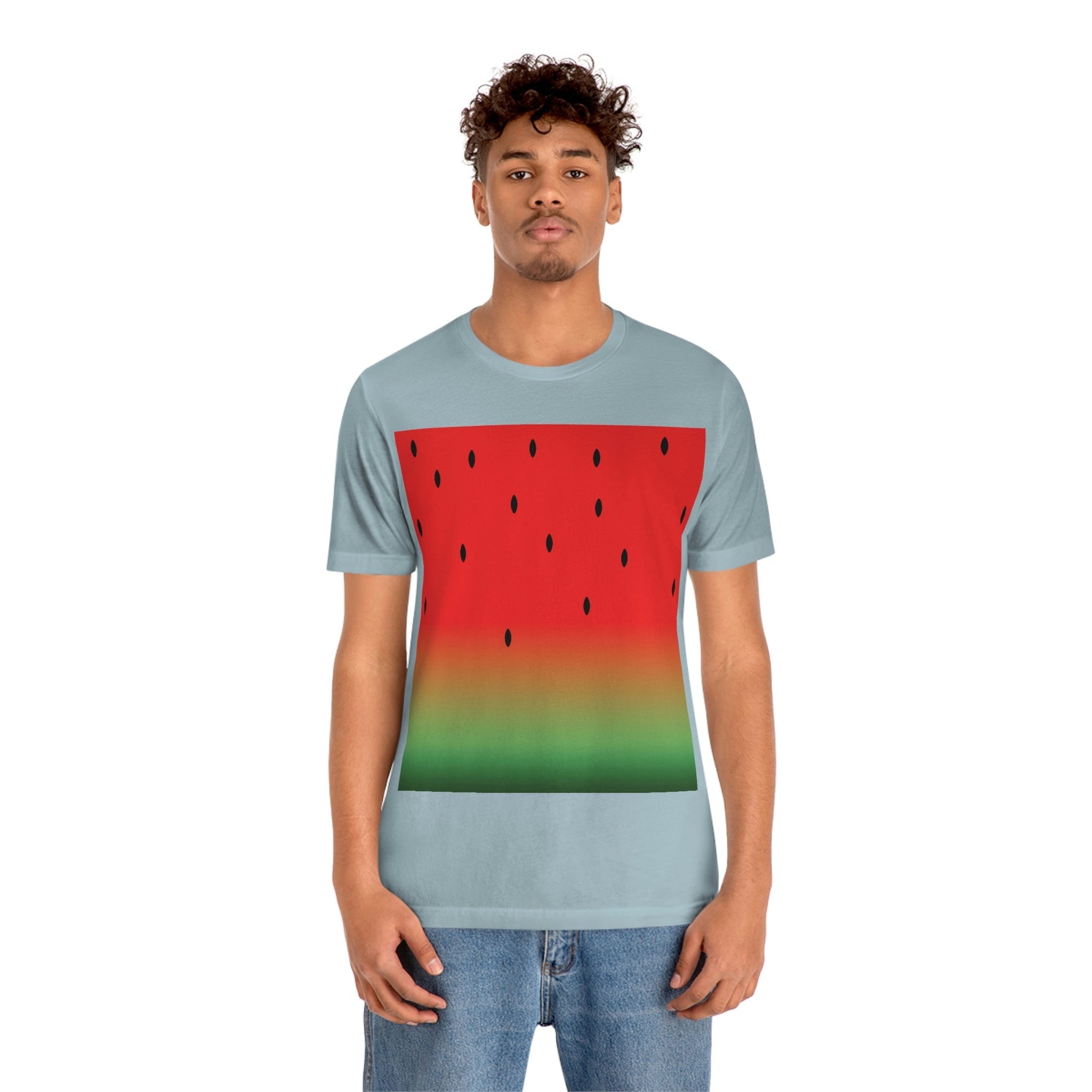 Watermelon Seeds Background Fruit Pattern Unisex Jersey Short Sleeve T-Shirt Ichaku [Perfect Gifts Selection]