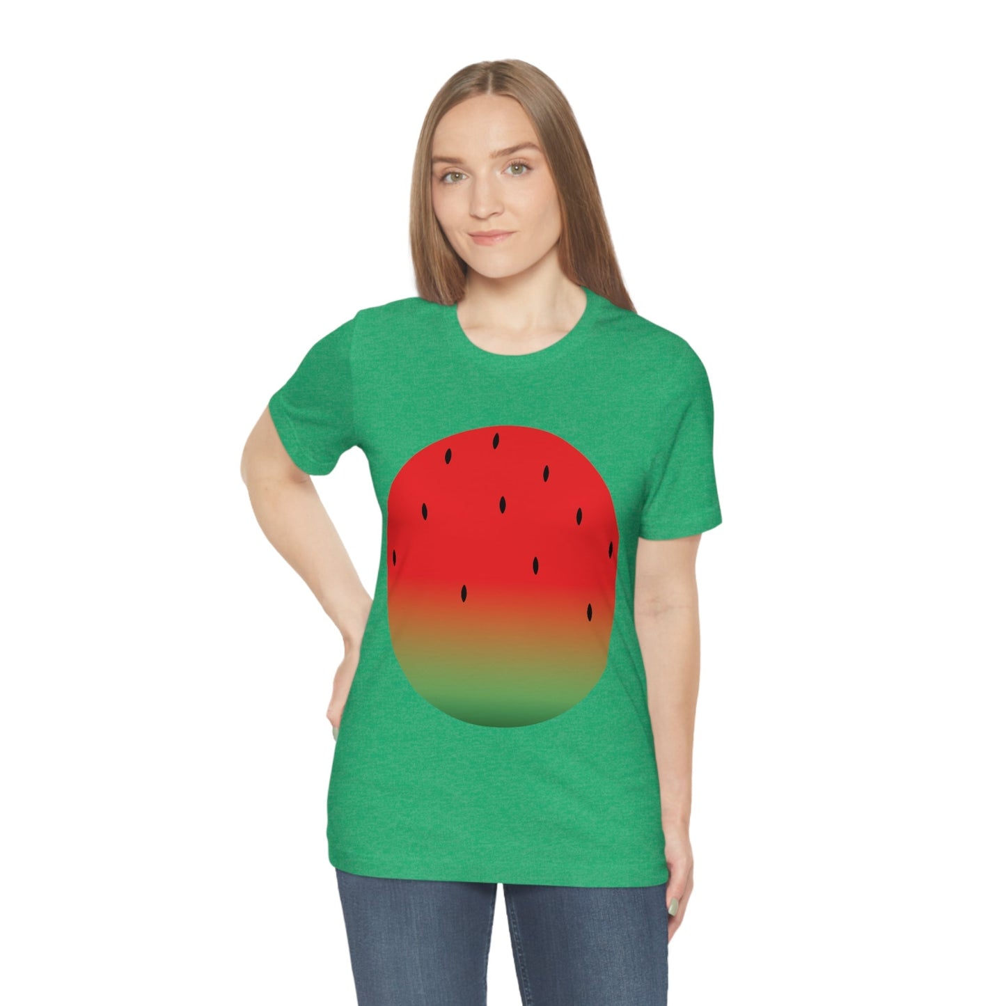 Watermelon Seeds Background Fruit Pattern Unisex Jersey Short Sleeve T-Shirt Ichaku [Perfect Gifts Selection]