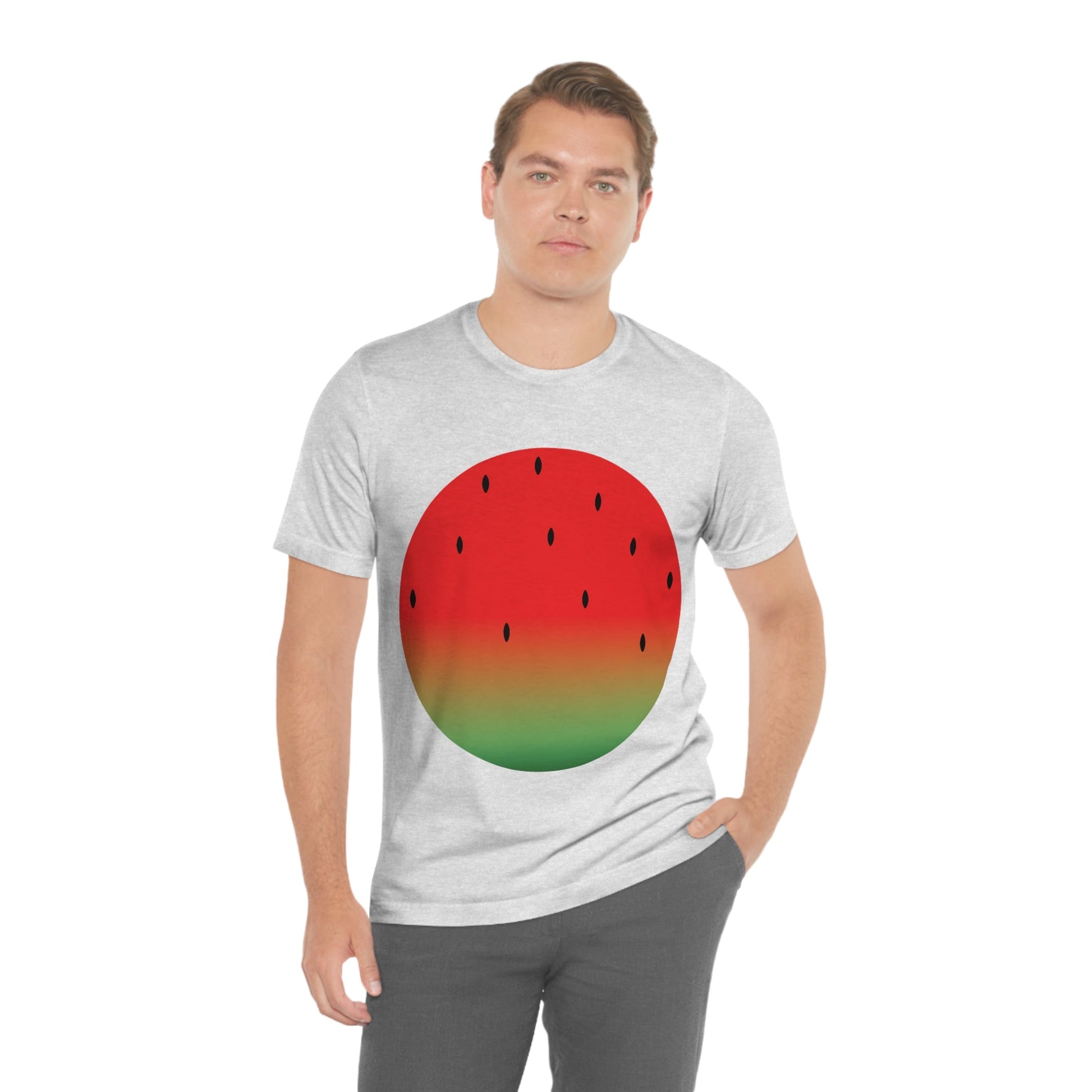 Watermelon Seeds Background Fruit Pattern Unisex Jersey Short Sleeve T-Shirt Ichaku [Perfect Gifts Selection]