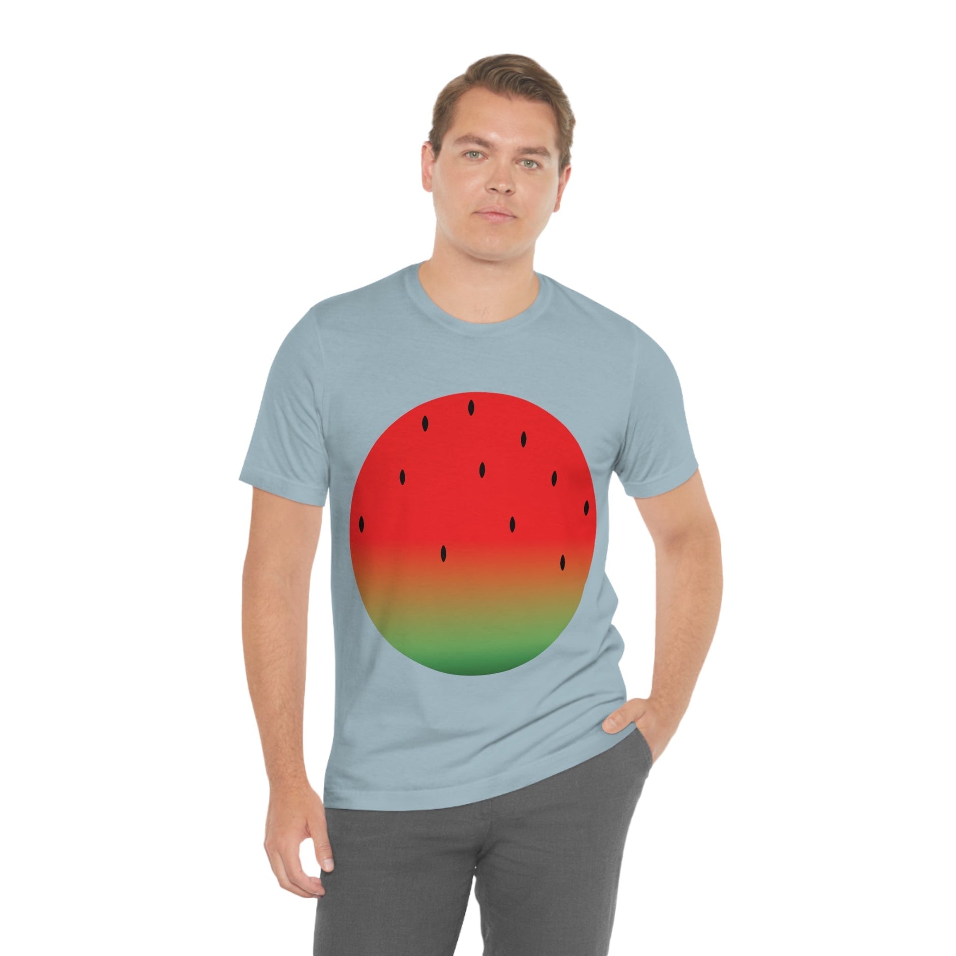 Watermelon Seeds Background Fruit Pattern Unisex Jersey Short Sleeve T-Shirt Ichaku [Perfect Gifts Selection]