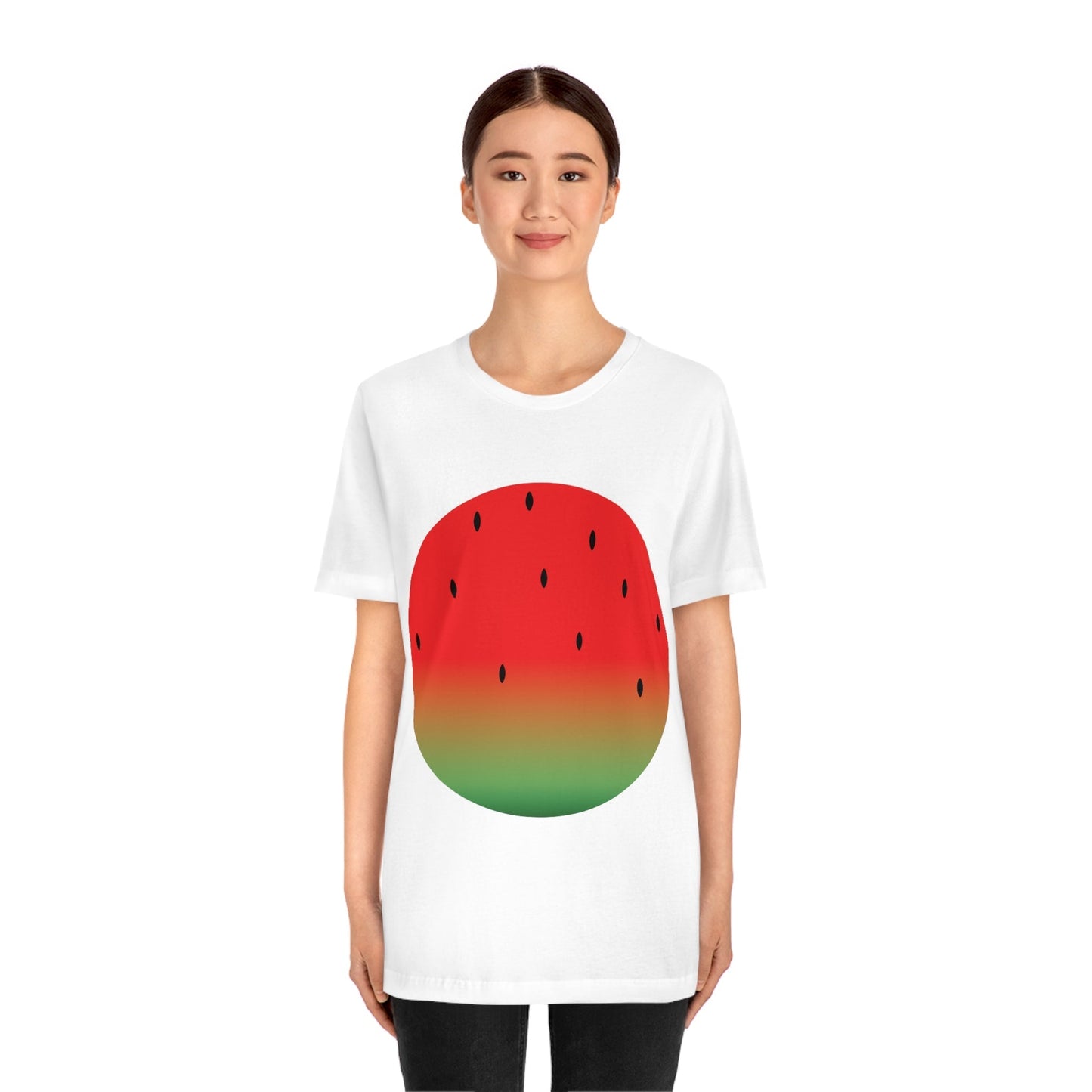 Watermelon Seeds Background Fruit Pattern Unisex Jersey Short Sleeve T-Shirt Ichaku [Perfect Gifts Selection]