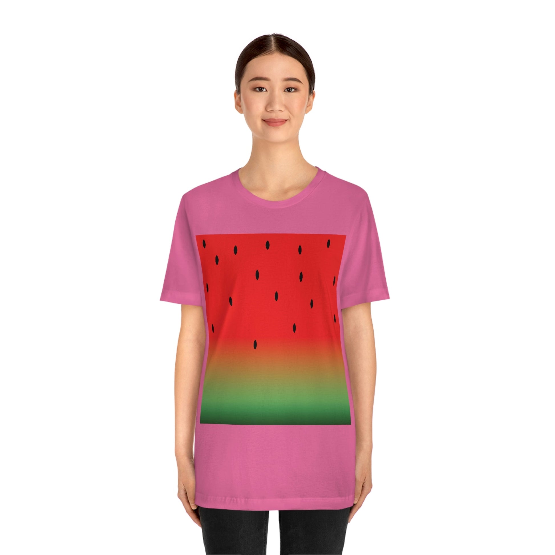 Watermelon Seeds Background Fruit Pattern Unisex Jersey Short Sleeve T-Shirt Ichaku [Perfect Gifts Selection]