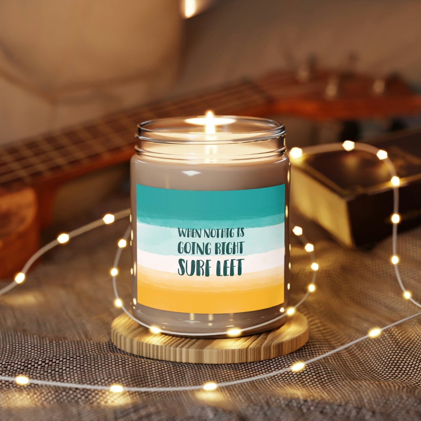 When Nothing Is Going Right Surf Left Surfing Quotes Scented Candle Up to 60hSoy Wax 9oz Ichaku [Perfect Gifts Selection]