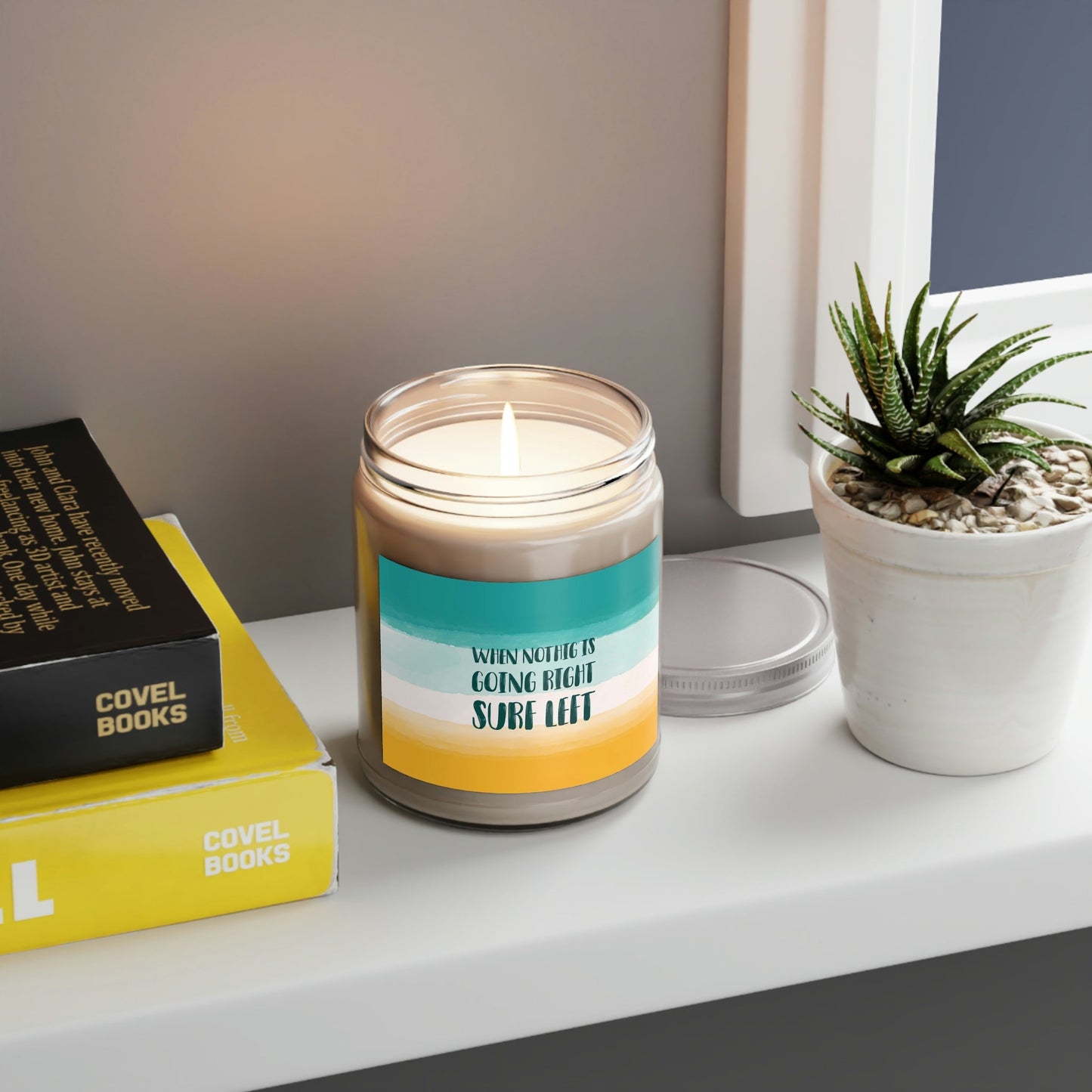 When Nothing Is Going Right Surf Left Surfing Quotes Scented Candle Up to 60hSoy Wax 9oz Ichaku [Perfect Gifts Selection]