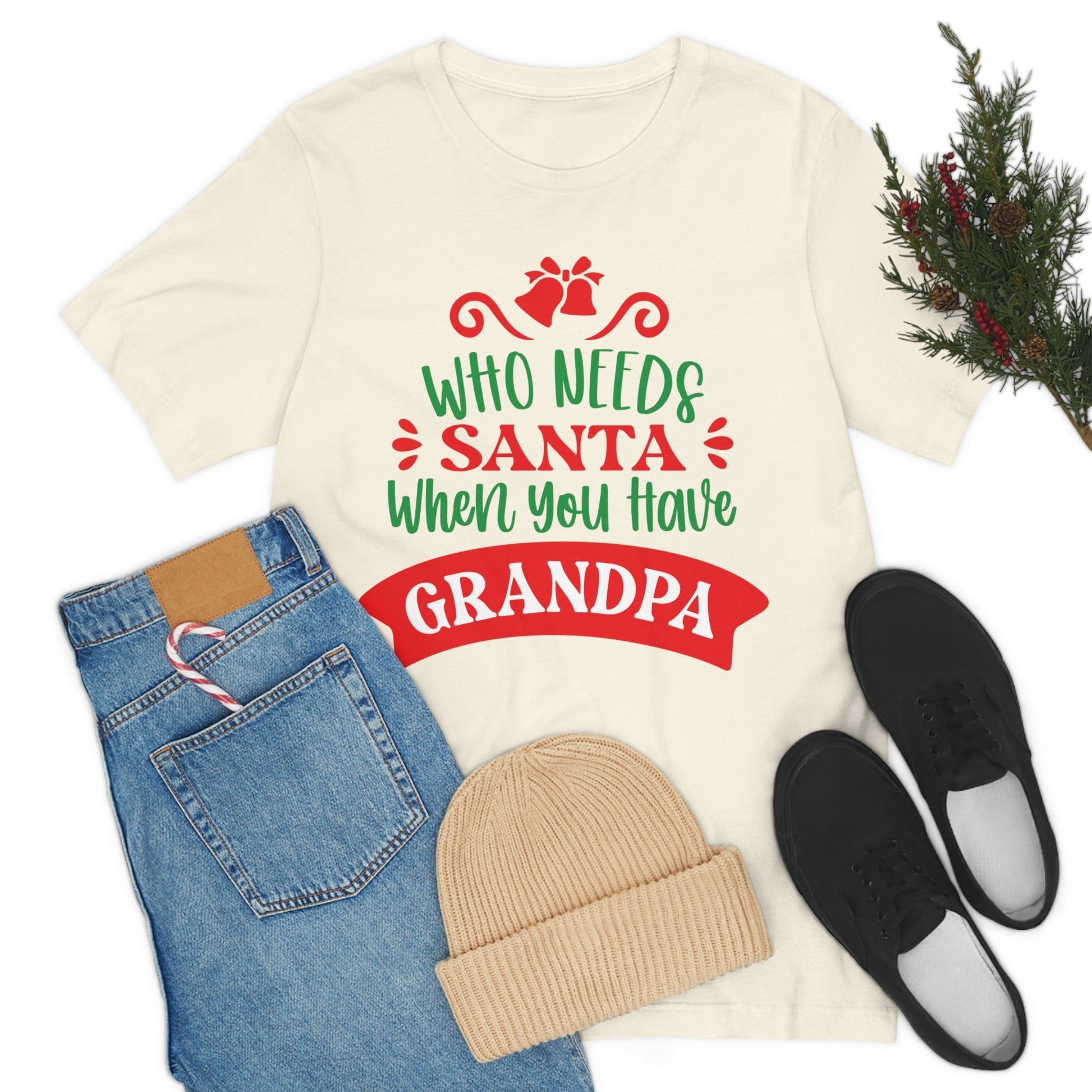 Who Needs Santa When You Have Grandma Funny Christmas Unisex Jersey Short Sleeve T-Shirt Ichaku [Perfect Gifts Selection]