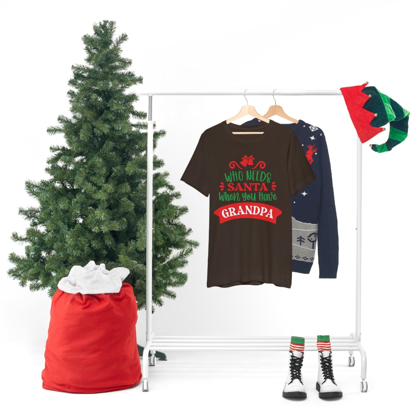 Who Needs Santa When You Have Grandma Funny Christmas Unisex Jersey Short Sleeve T-Shirt Ichaku [Perfect Gifts Selection]