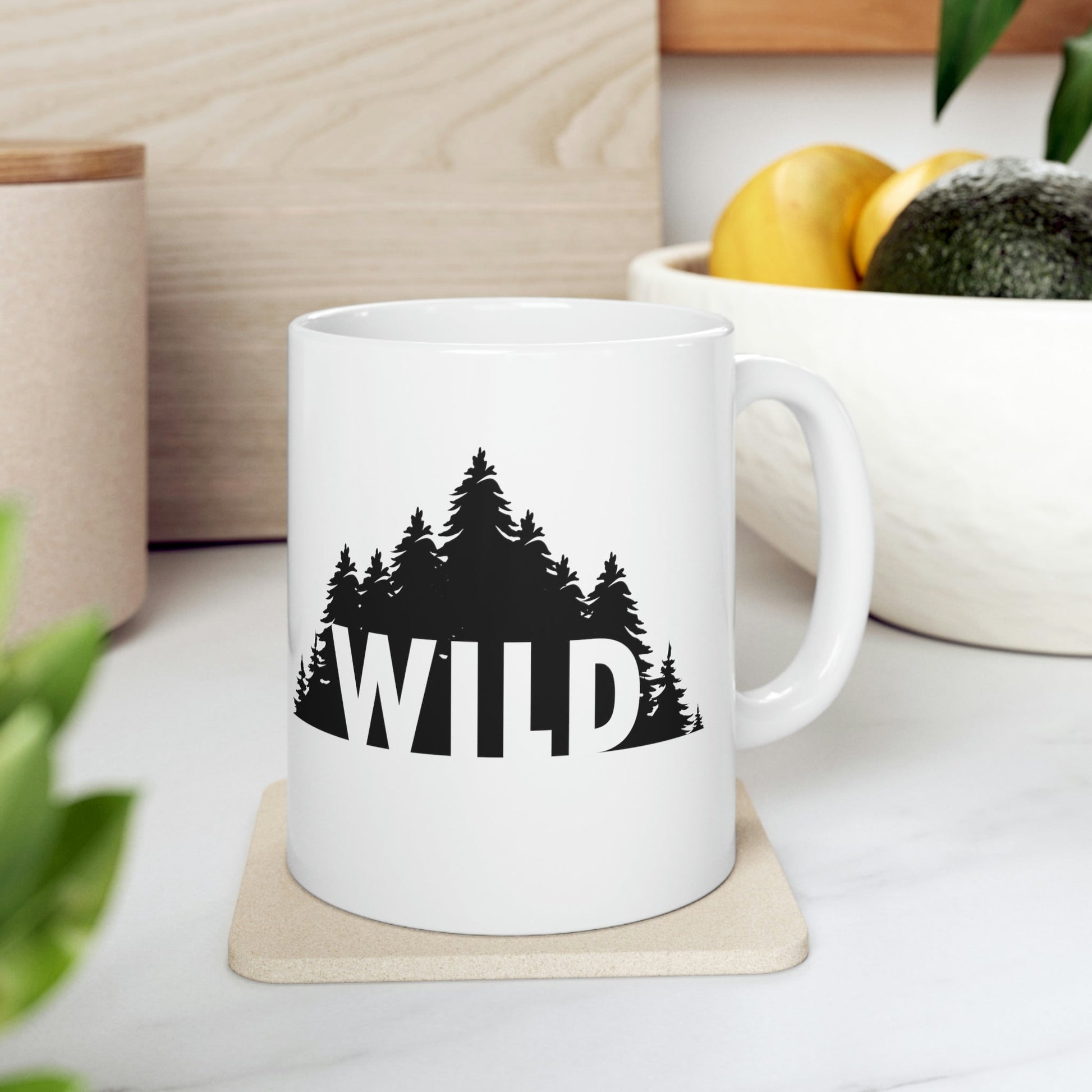 Wild Forest Silhouette Vacation Landscape Explore Ceramic Mug 11oz Ichaku [Perfect Gifts Selection]